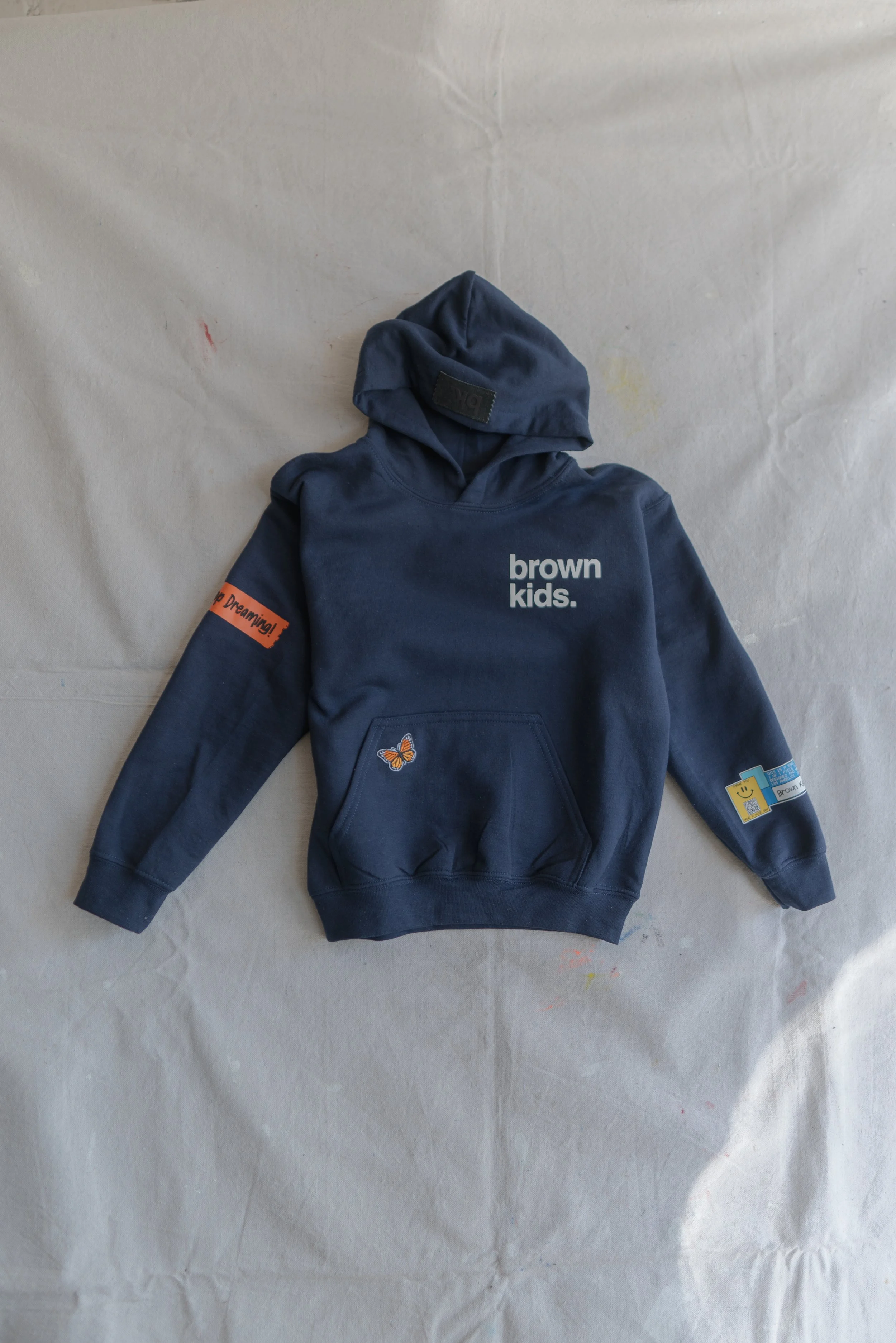 NAVY/WHITE "NEVER STOP DREAMING" HOODIE (YOUTH)