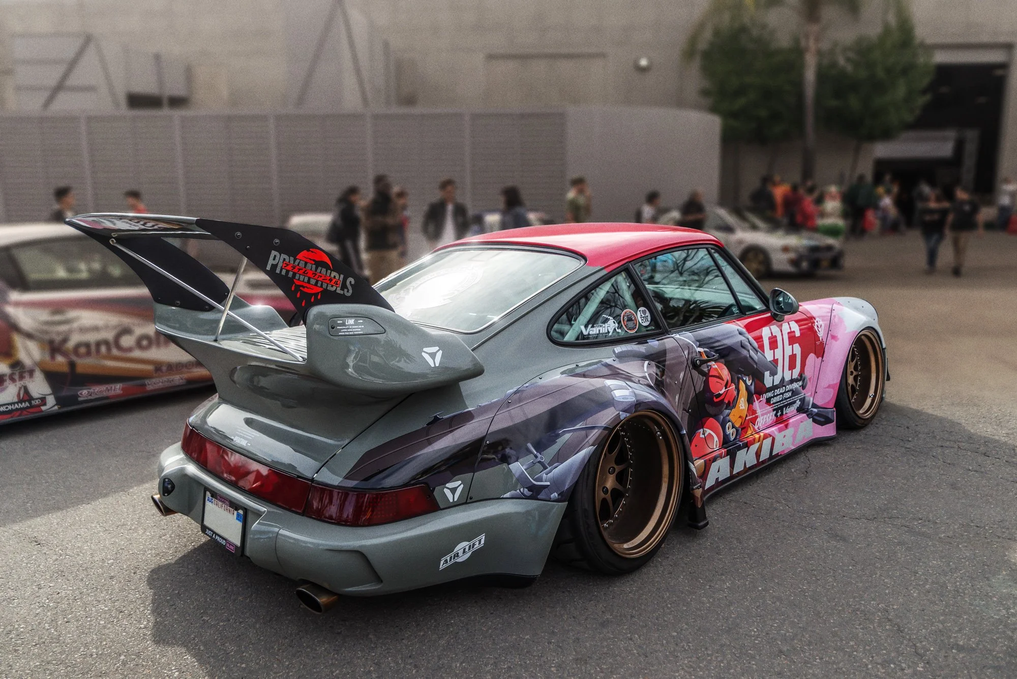 Rear corner view of the Zaku RWB