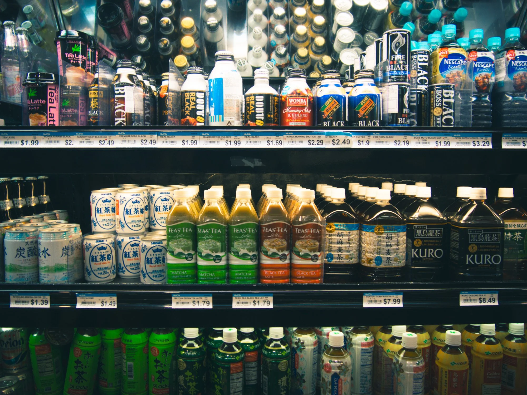 Japanese drinks at a Japanese market