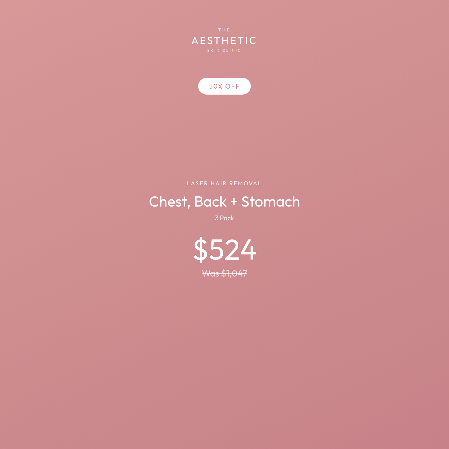 Laser Hair Removal: Chest, Back + Stomach 3x Pack