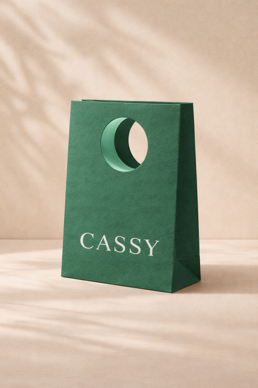 Sustainable Packaging Emerald green _CASSY_ carry bag