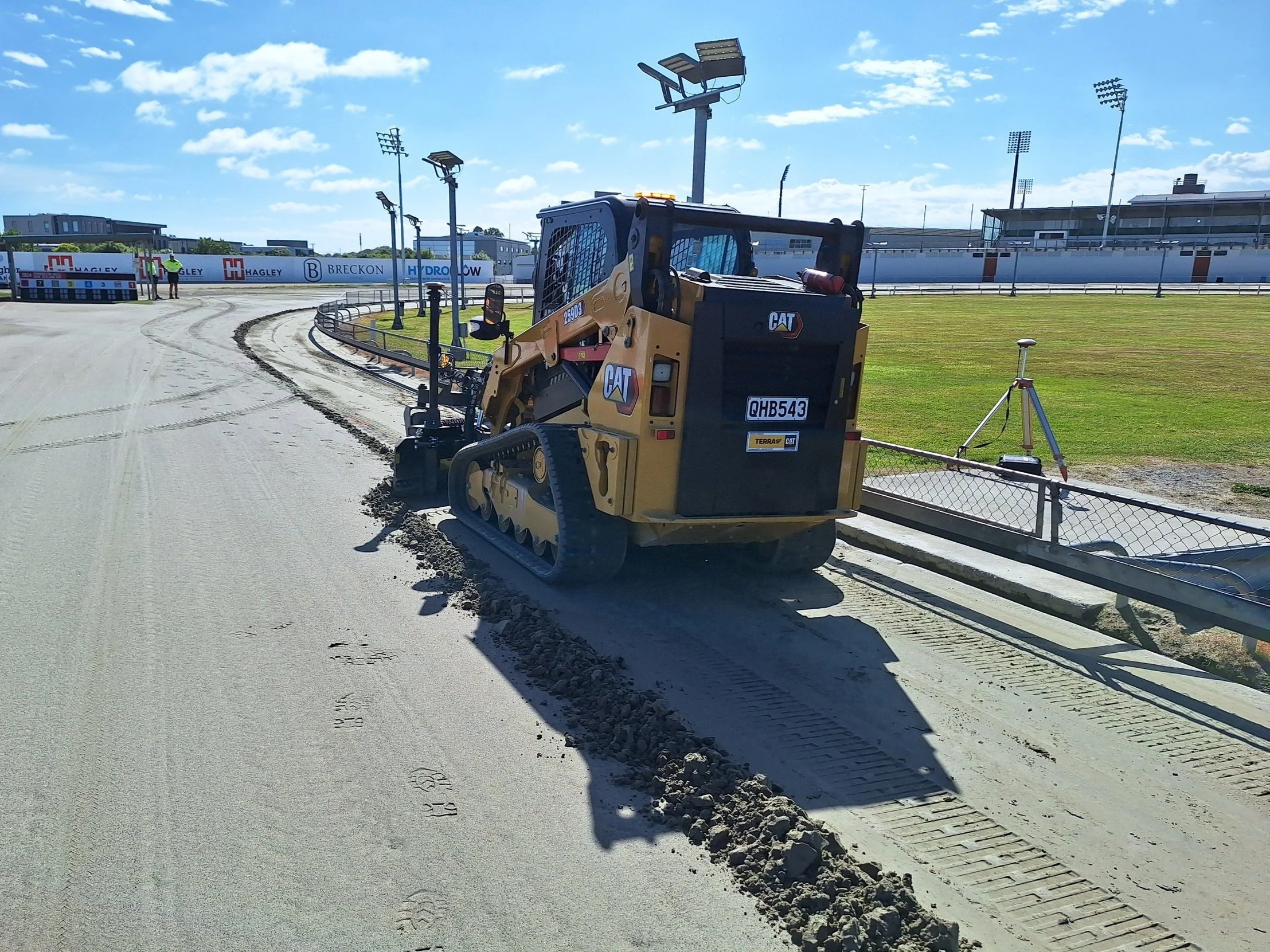 GPS grading at Addington Raceway.