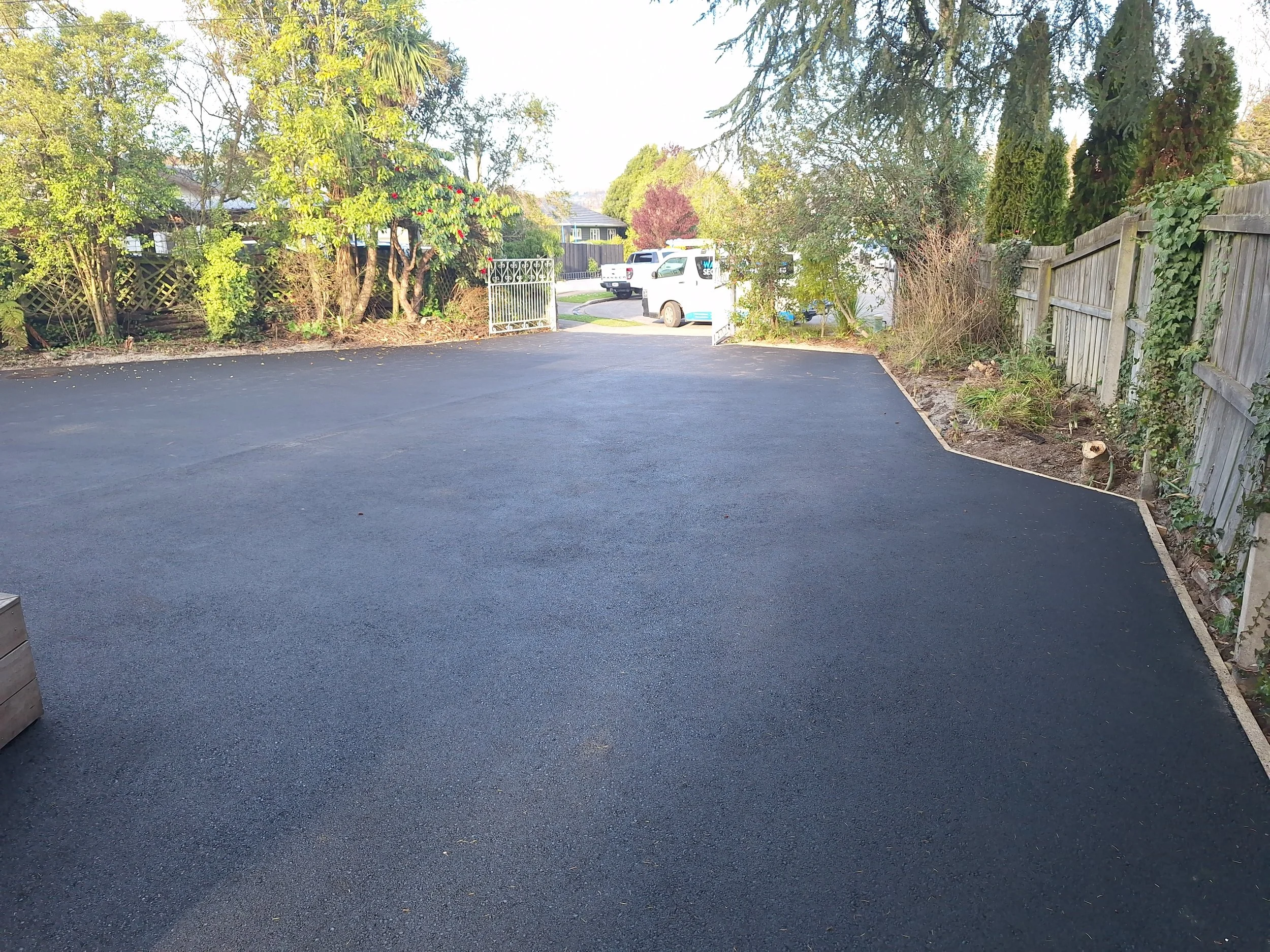 Large residential driveway.