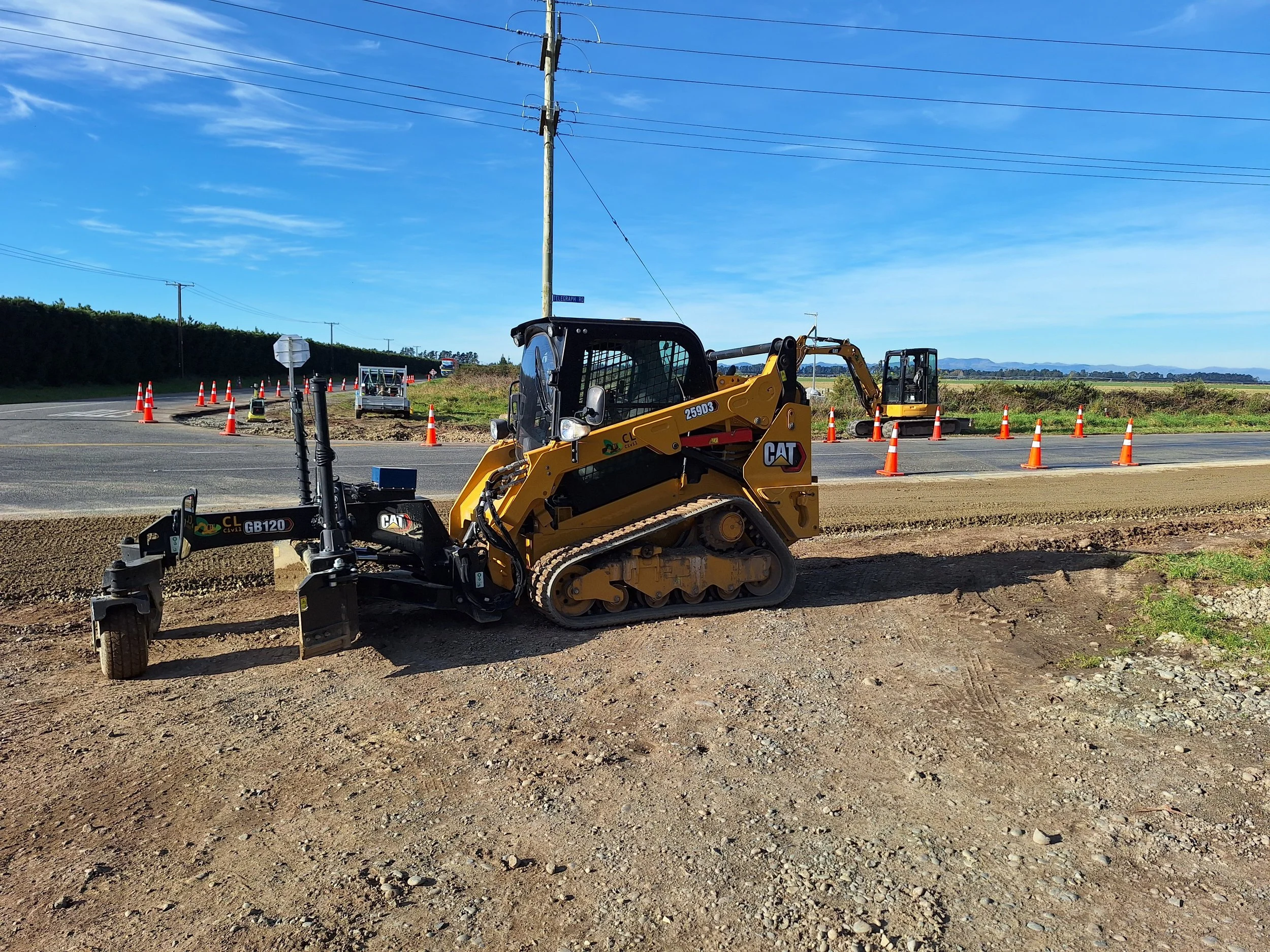 Grading shoulder widening of Telegraph Road.