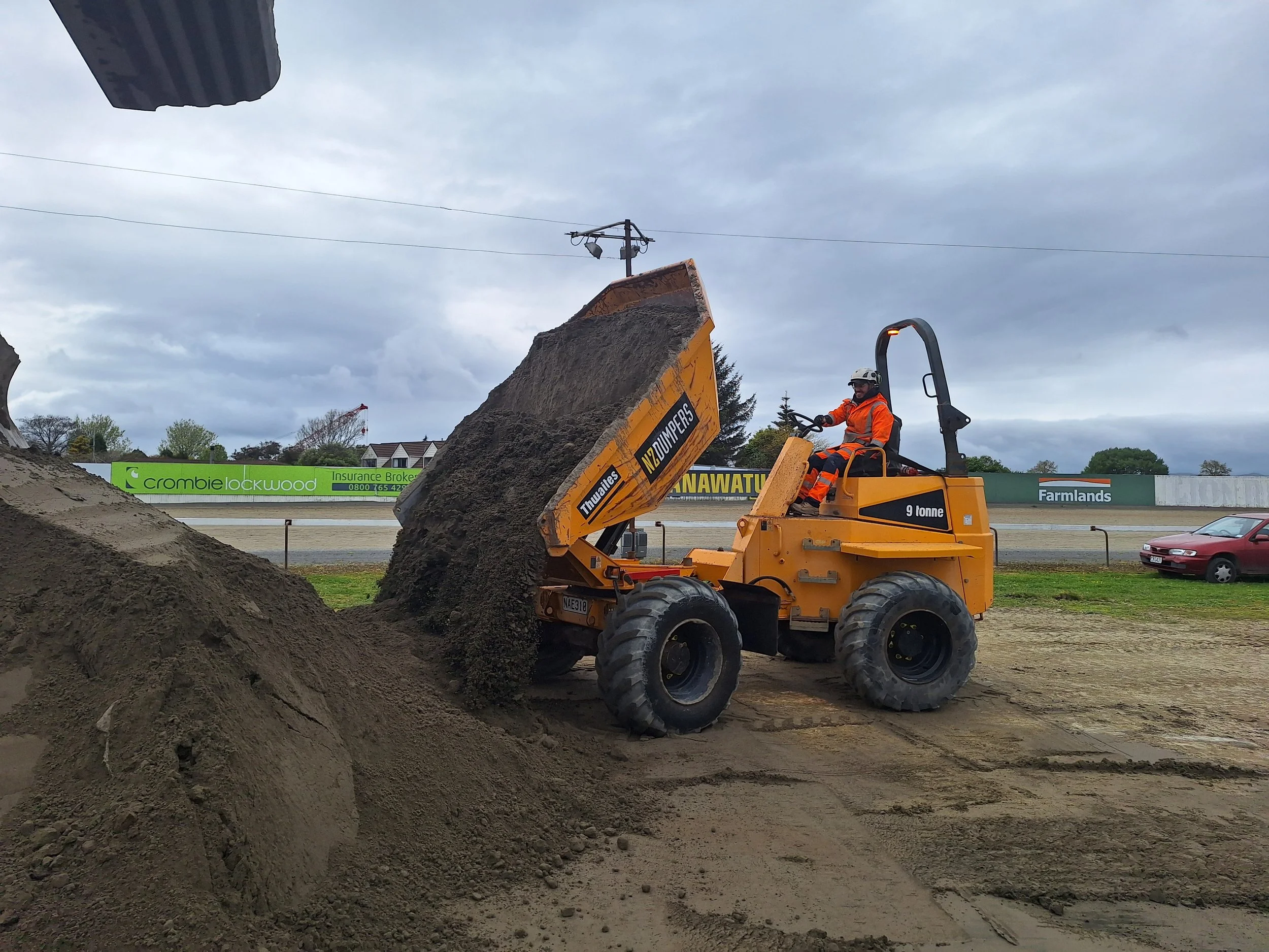 Excavation and grading at Manawatu Raceway.