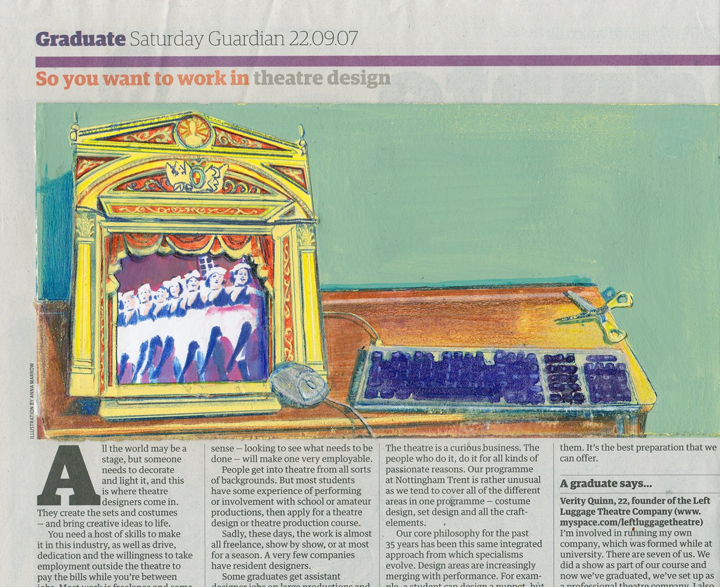 for The Guardian
Illustration 'so you want to work in theatre design'