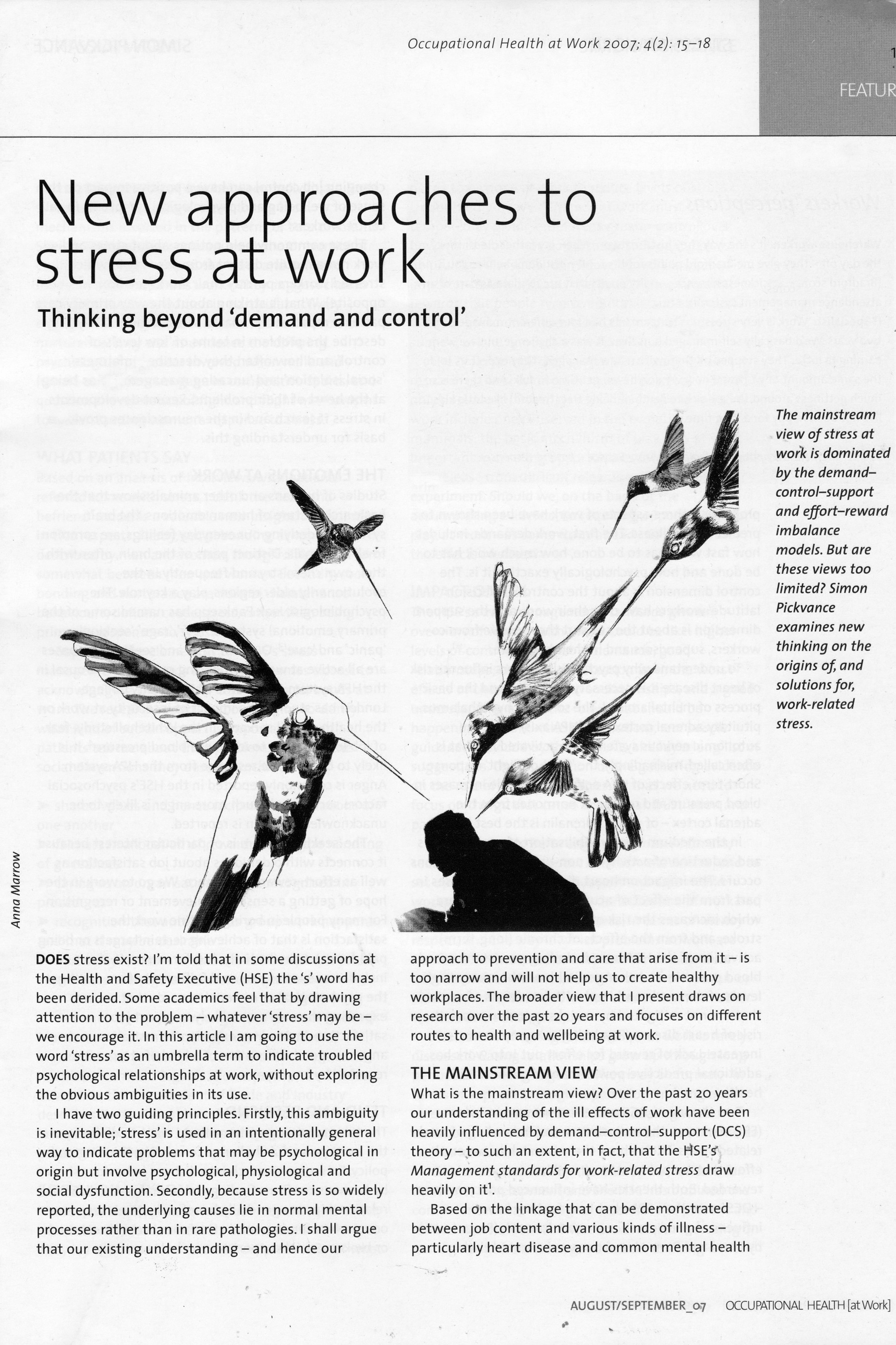 for Occupational Health Monthly
Illustration