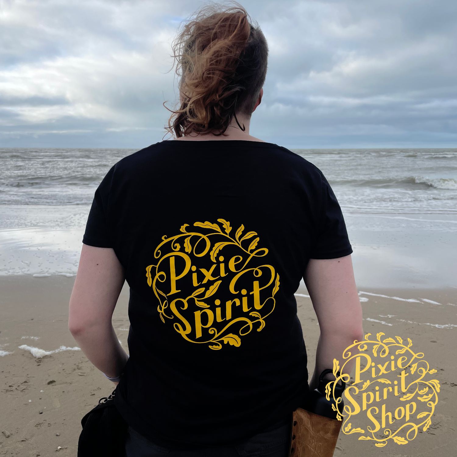 Copyright-Pixie-spirit-shop-T-shirt-women-Logo-yellow-back.png