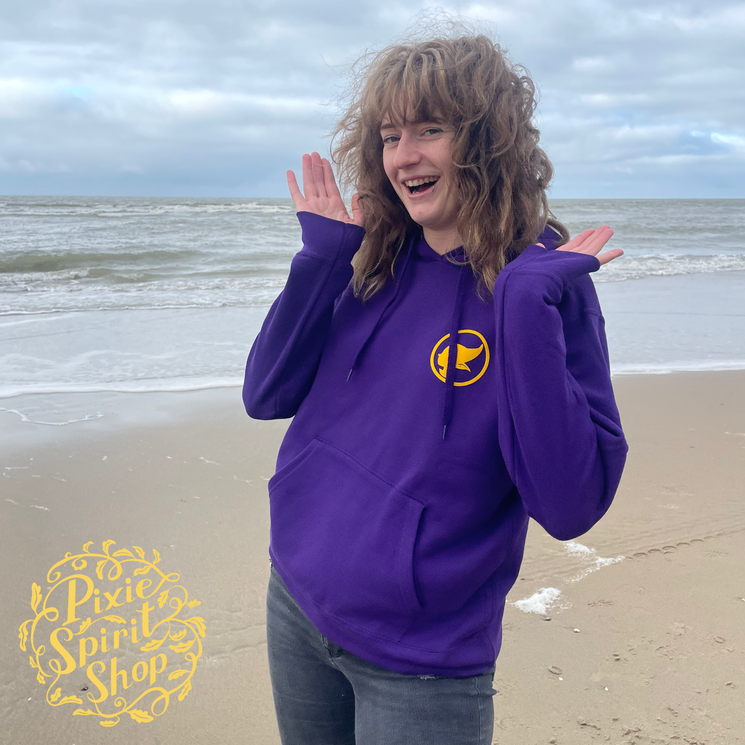 Copyright-Pixie-spirit-shop-hoodie-women-purple-Flying-pixie-front.png
