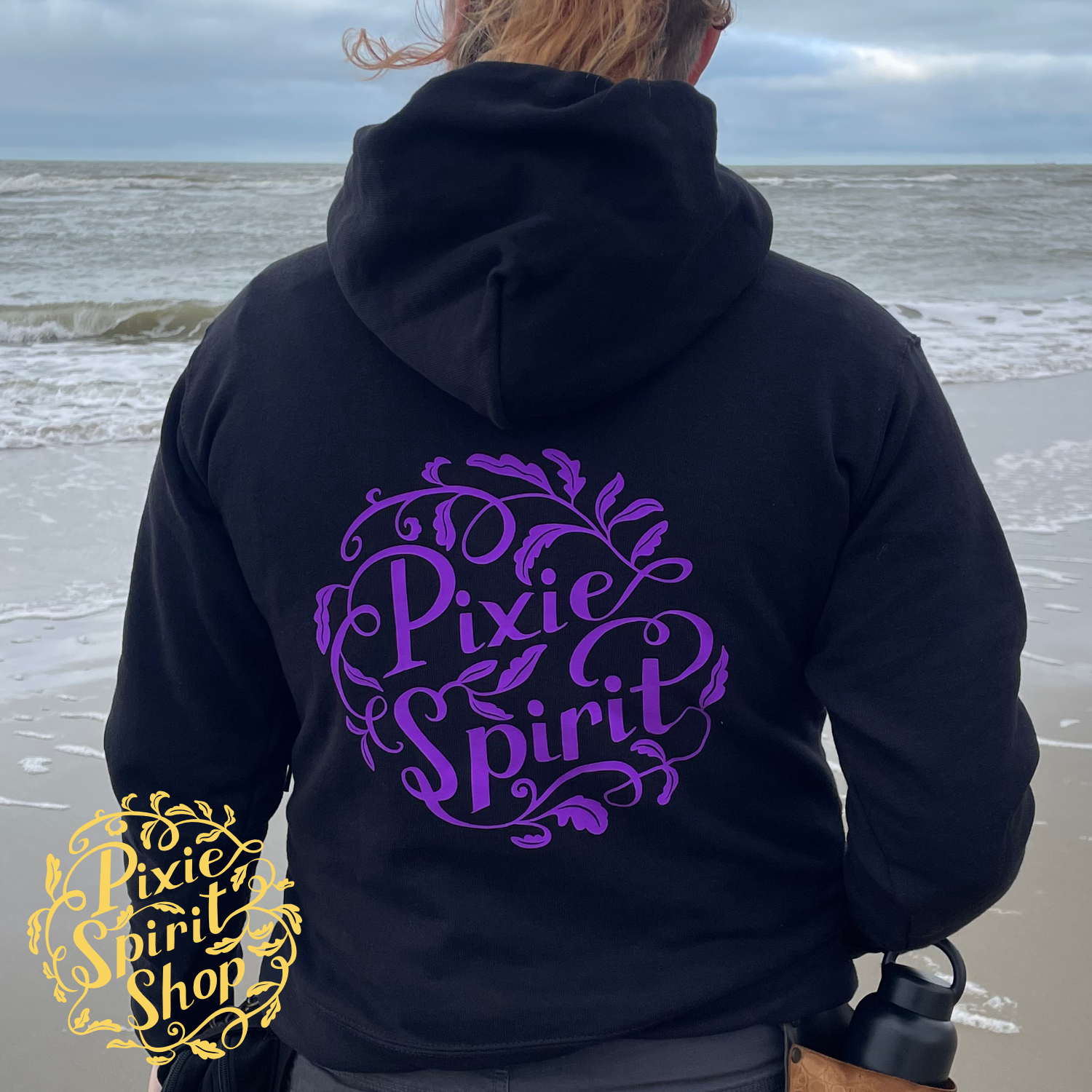 Copyright-Pixie-spirit-shop-hoodie-Black-women-Pixie-logo-purple-Back-2.png