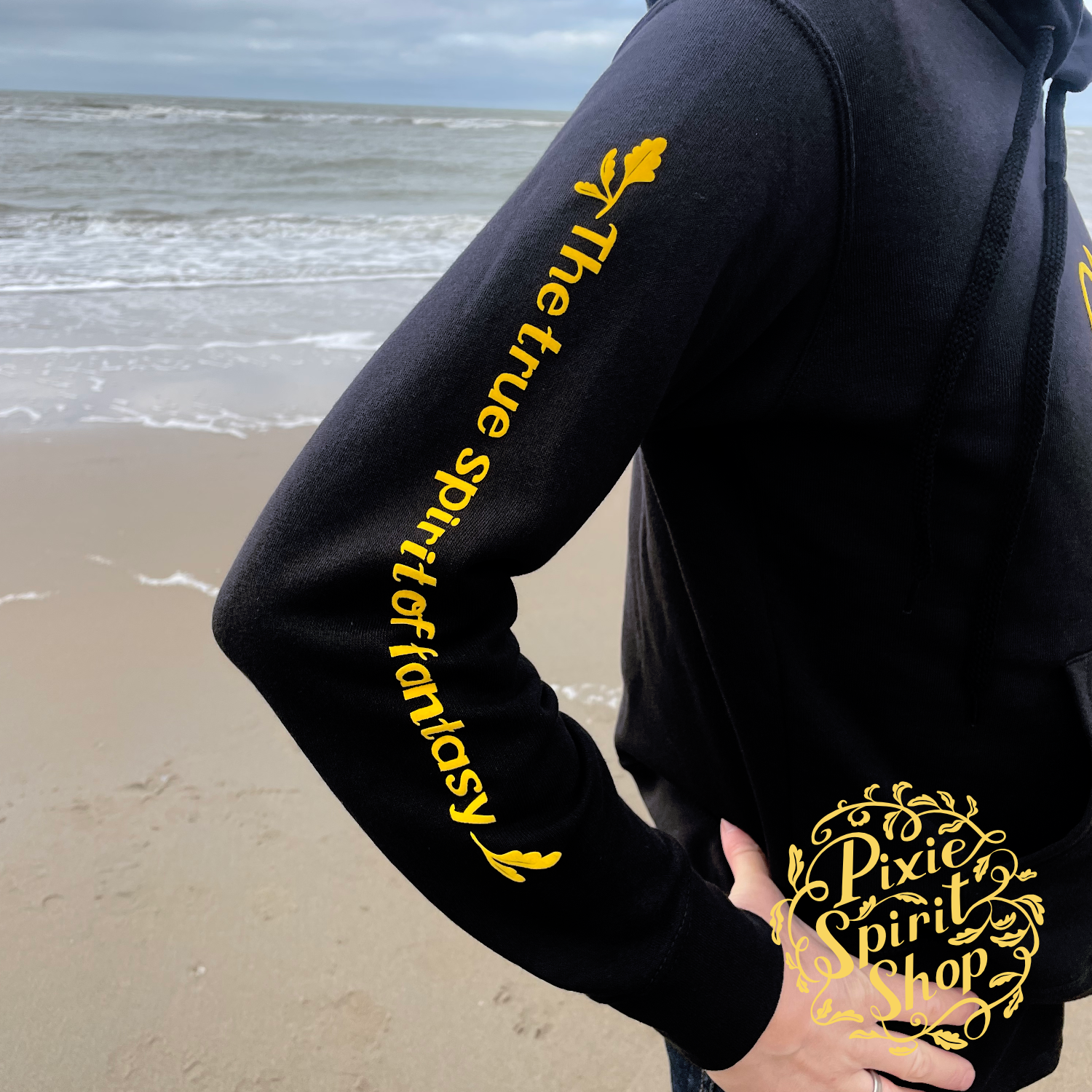Copyright-Pixie-spirit-shop-hoodie-Black-The-true-spirit-of-fantasy-sleeve.png