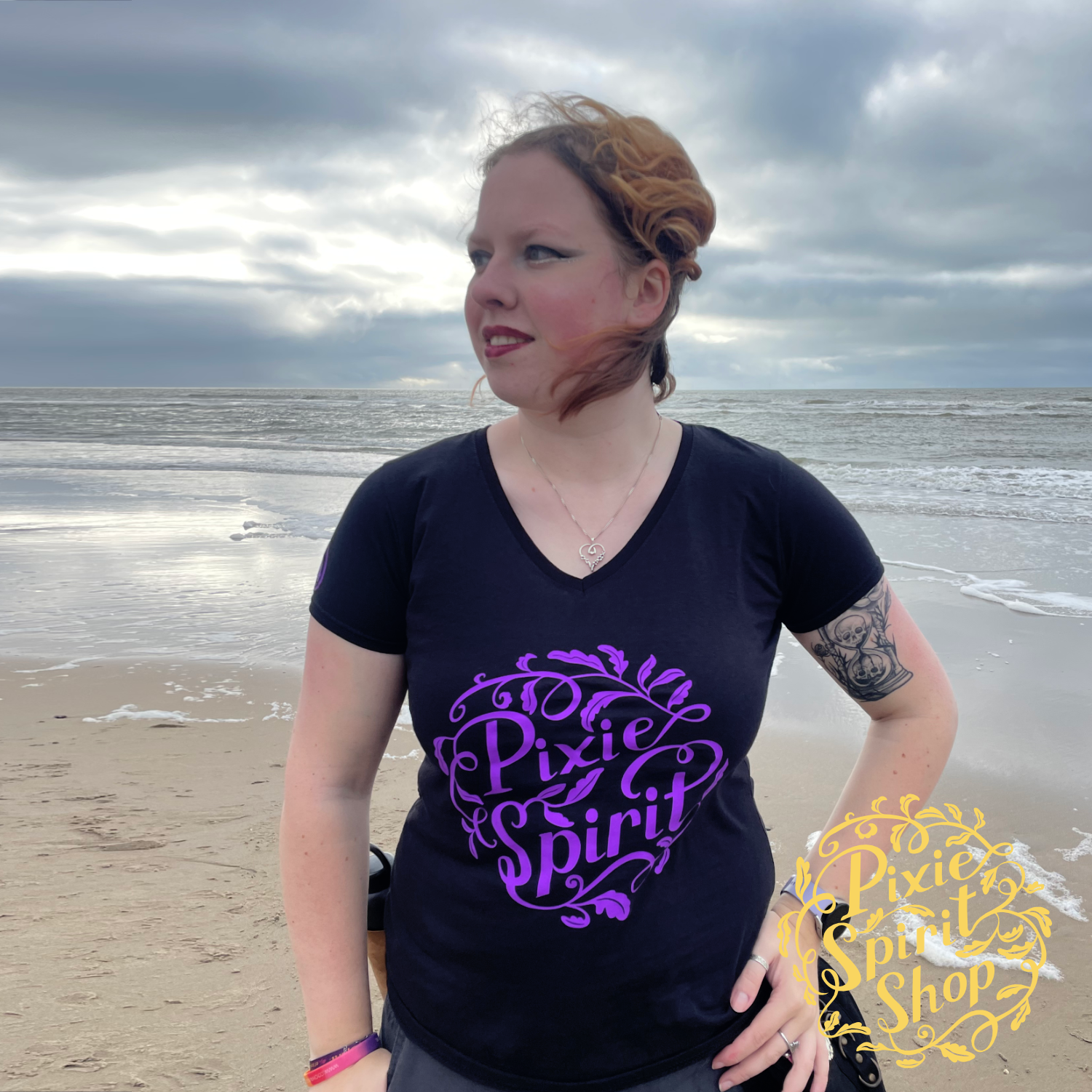 Copyright-Pixie-spirit-shop-T-shirt-women-Logo-chest-purple-front.png