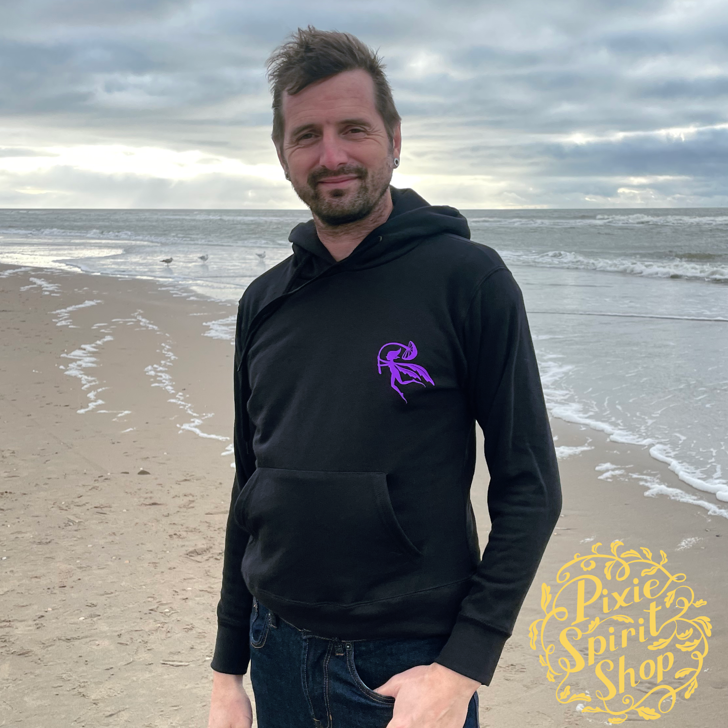 Copyright-Pixie-spirit-shop-hoodie-Black-Pixie-logo-purple-front.png