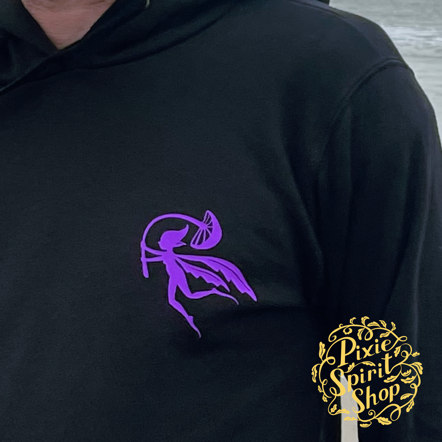 Copyright-Pixie-spirit-shop-hoodie-Black-Pixie-logo-purple-front-2.png