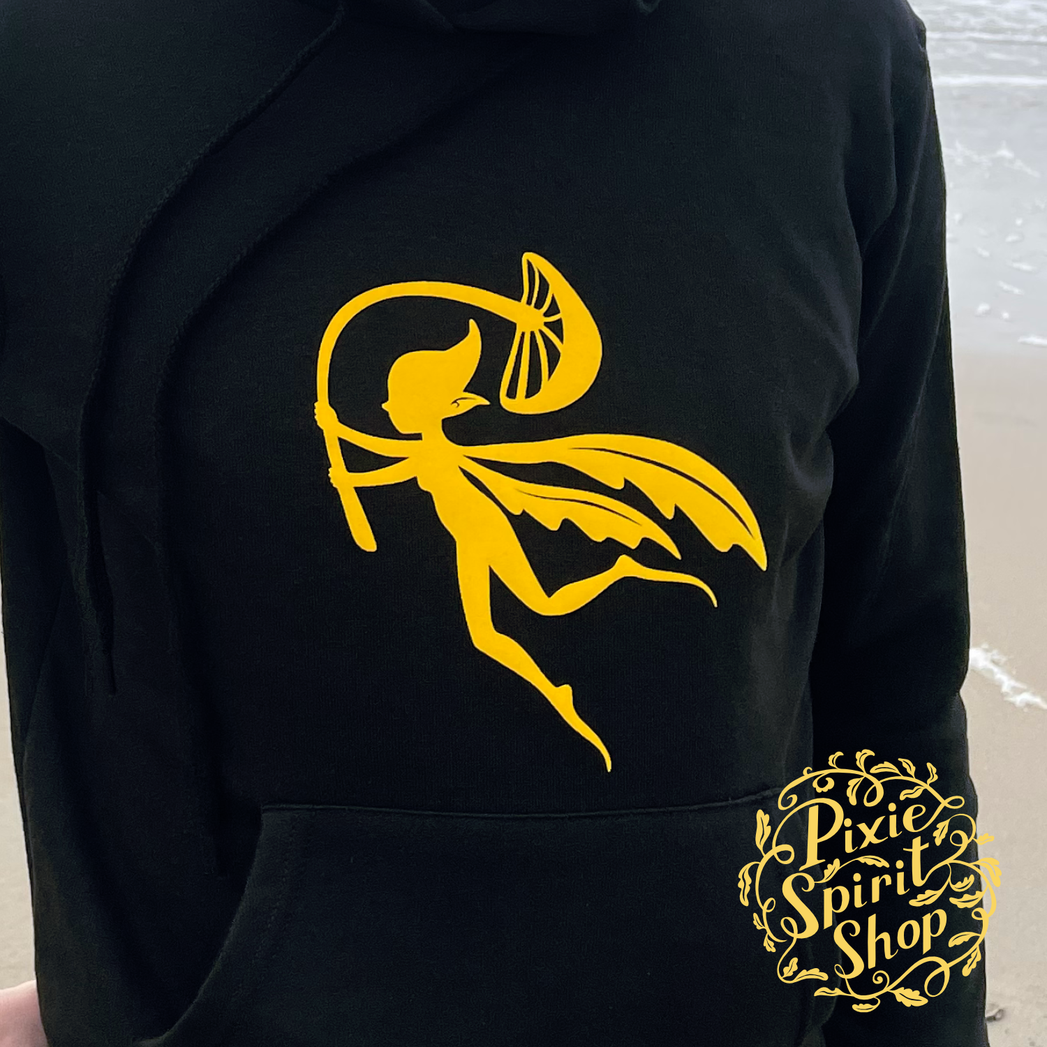 Copyright-Pixie-spirit-shop-hoodie-Black-The-true-spirit-of-fantasy-front.png