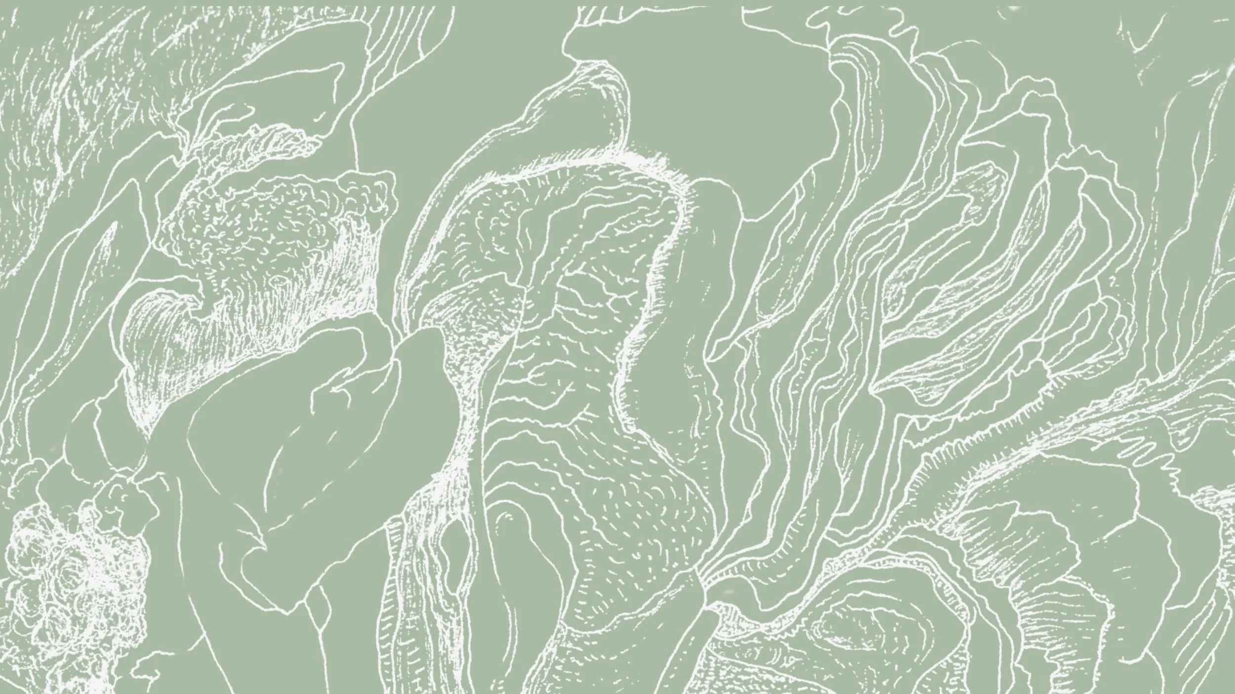 Abstract drawing from Mystery of Change series in light cream color – subtle modern art print