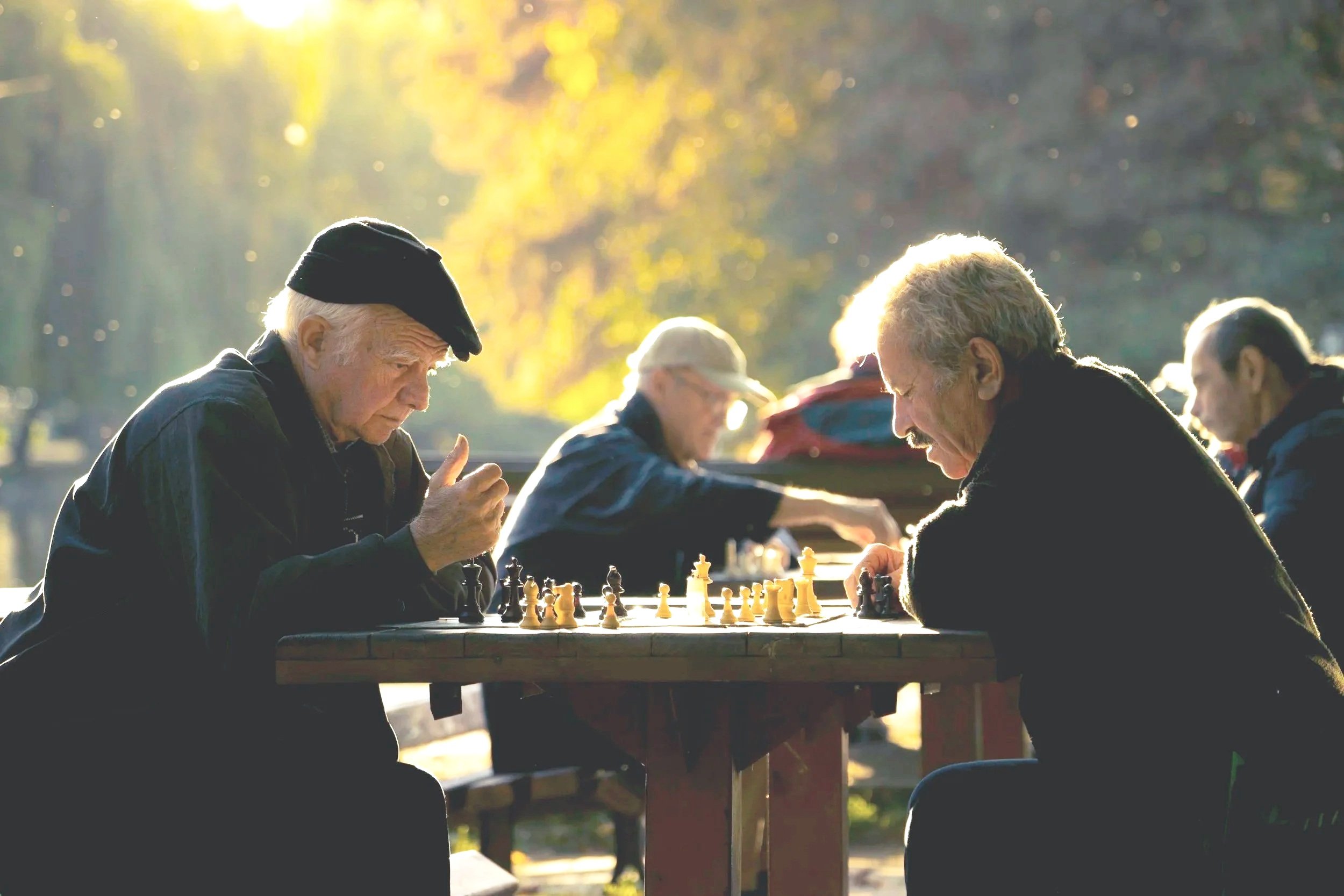Men playing chess