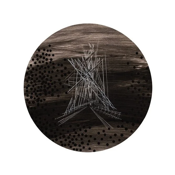Untitled (2013), Diameter, 50cm, Mixed Media on CardBoard