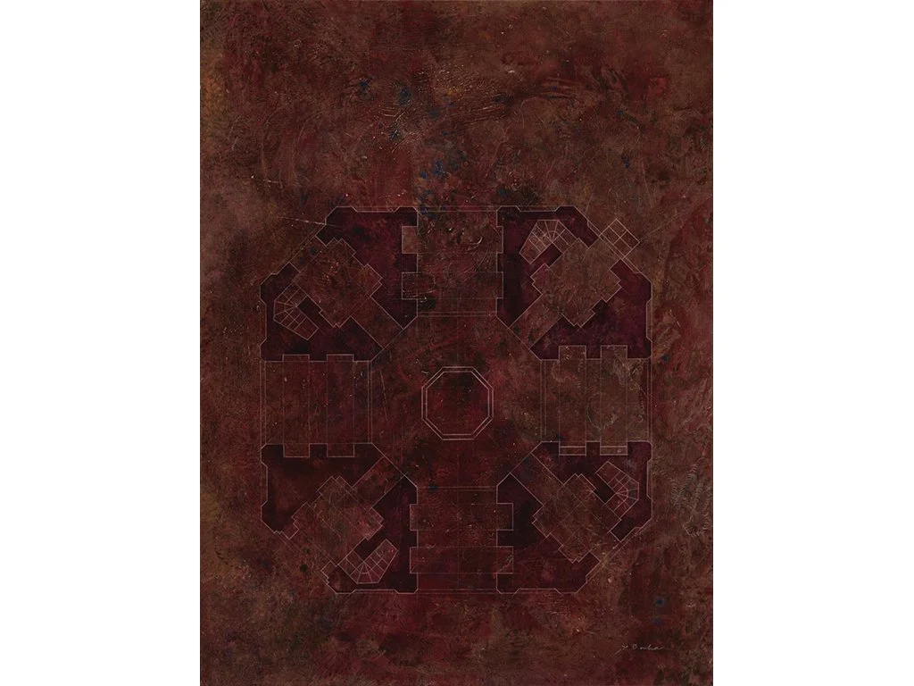 Octagonal Jahan-nama, from persian garden series (2014), 182.5 x 137 cm, Mixed Media on Canvas