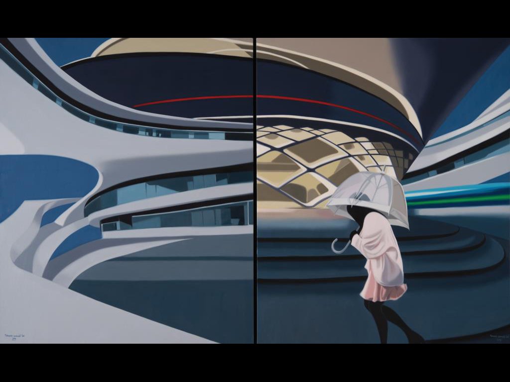 From the endless rush series (2014), diptych, 170 x 280 cm, Oil Color on Canvas