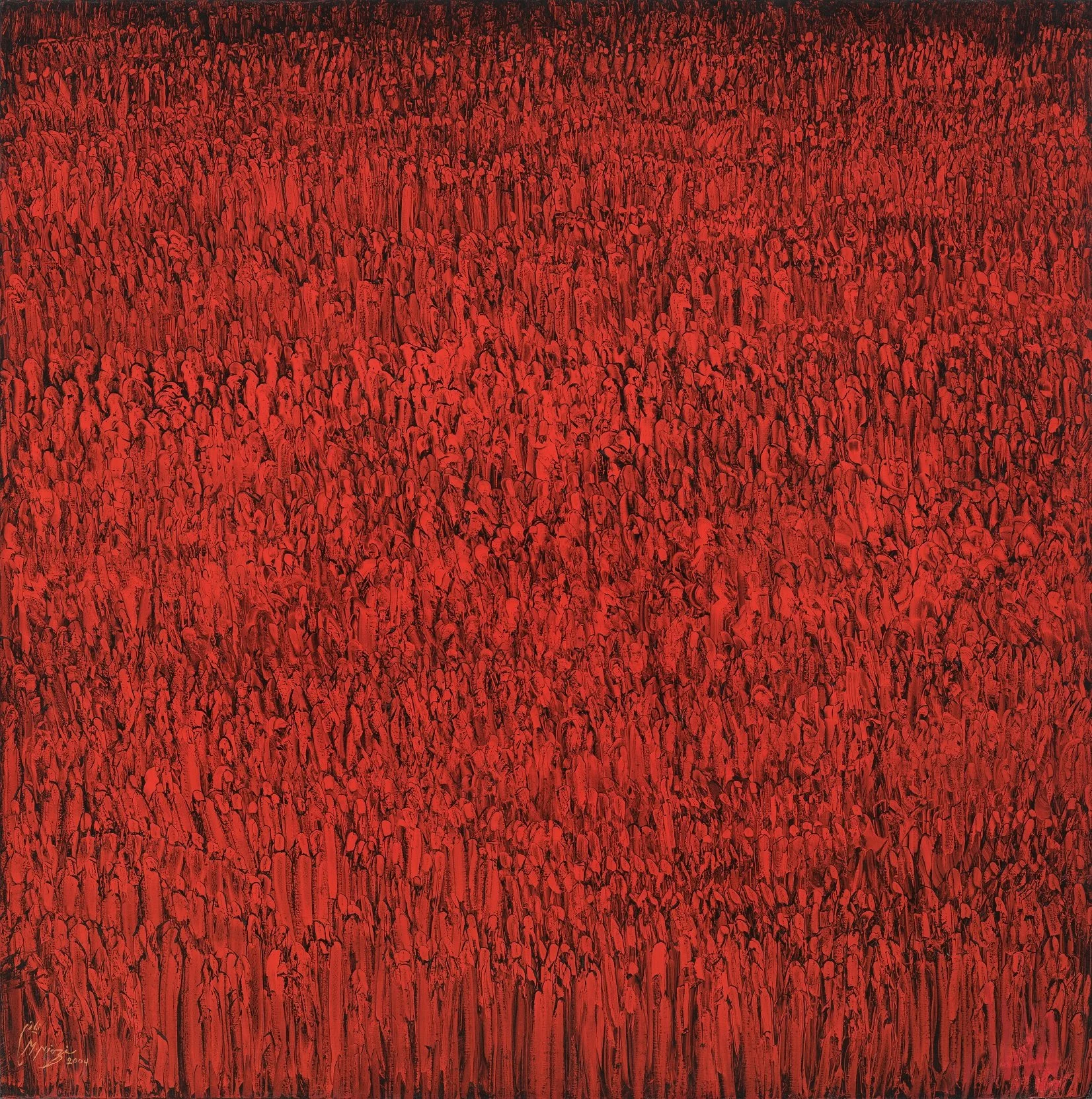 From the Crowd Series (2004), 180x180 cm, Oil on Canvas