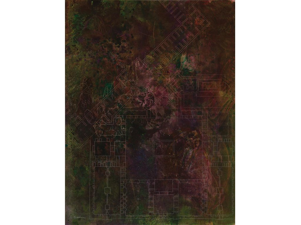 Plate X|||, North of the courtyard, from persian garden series (2014), 182.5 x 137 cm, Mixed Media on Canvas
