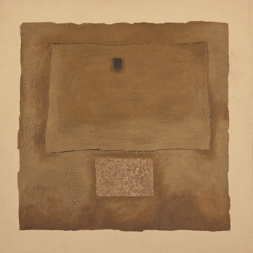 Desert 2000 (1999), 105 x 105 cm, Acrylic and Clay on Canvas
