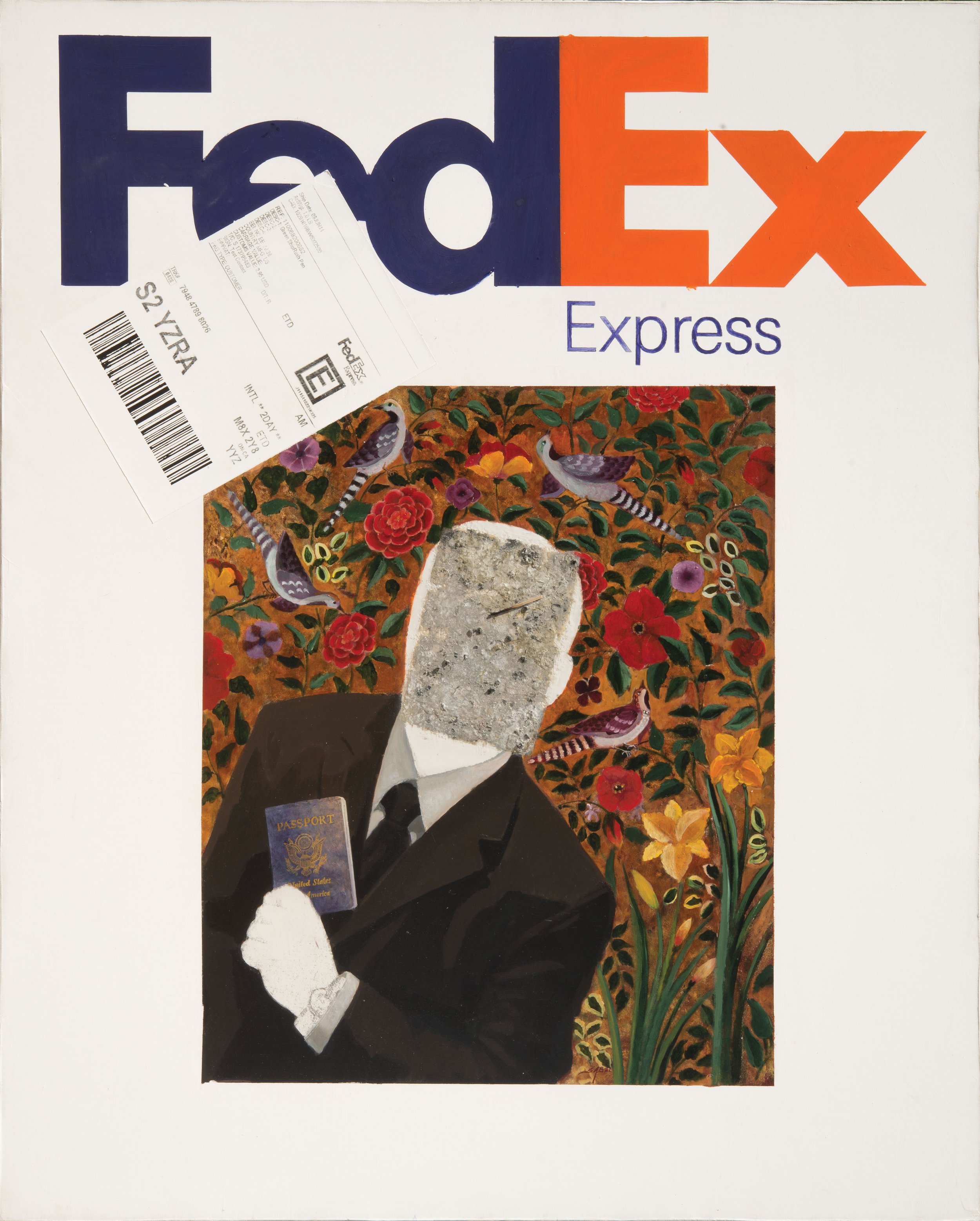 Passport (2011), 153 x 122 cm, Acrylic and Ash on Canvas