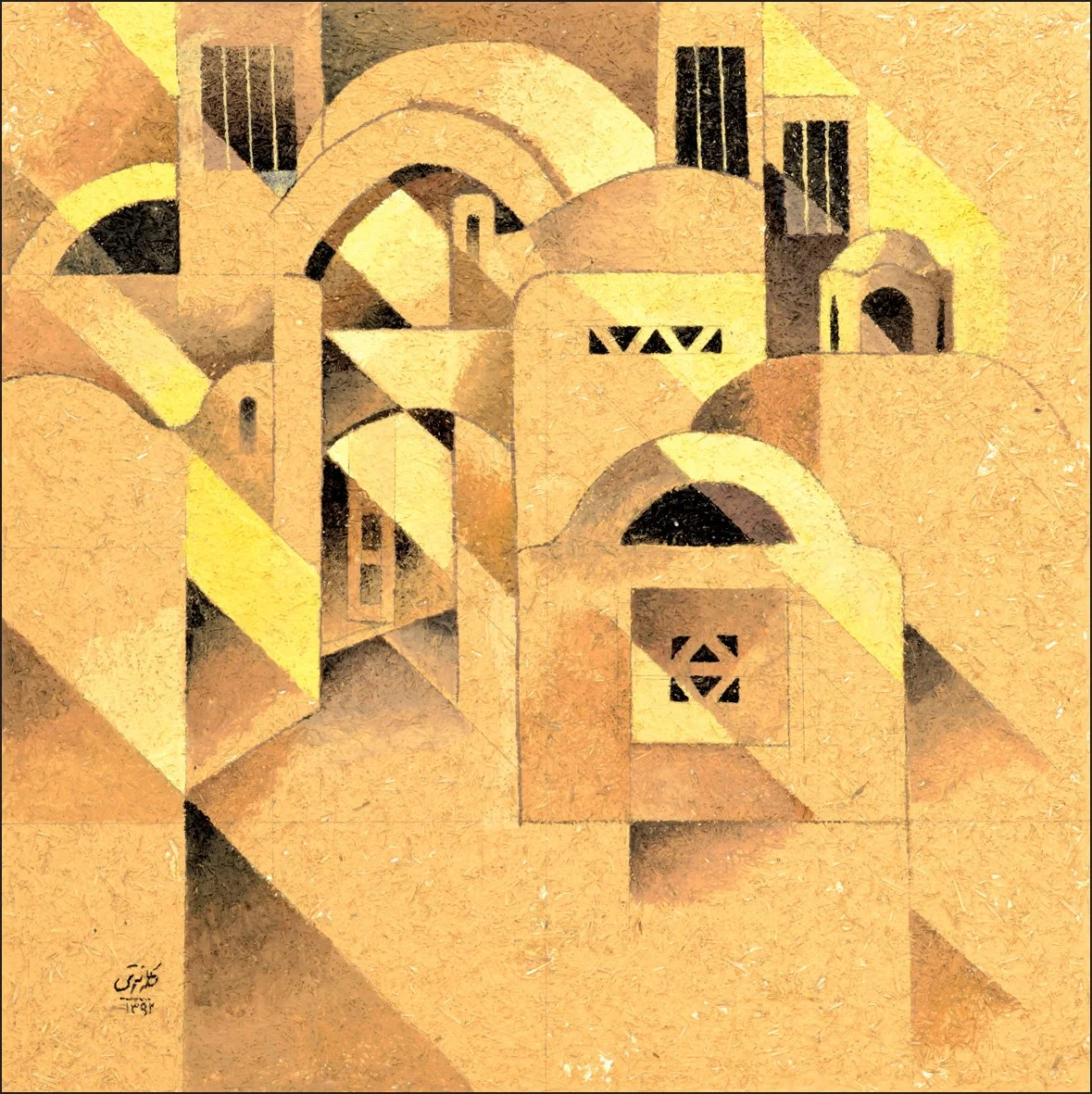 from the passage series (2013), 70 x 70 cm, Acrylic on plaster of clay and straw