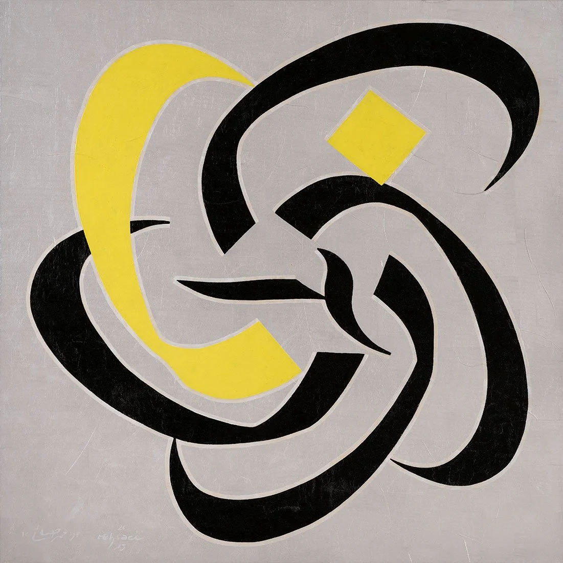 Aan (2013), 102 x 102 cm, Oil on Aluminum Sheet and Canvas