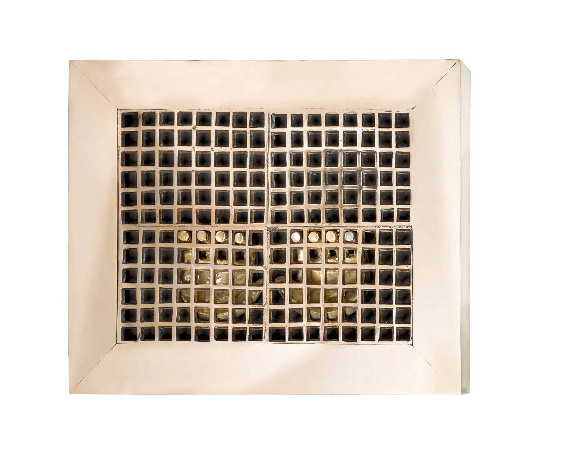 Hand and Cage (2005), Bronze, 49.5 x 41 x 7 cm