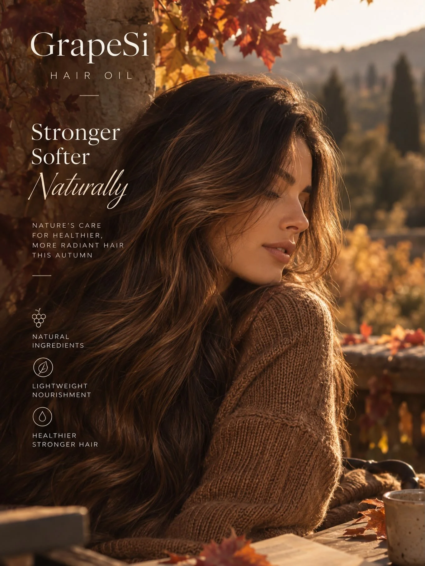 Your autumn hair reset starts here 🍂✨

Cold air. Dry ends. Frizz. Dullness.

Your hair feels the season change too.

GrapeSi Hair Oil is made to give hair that soft, glossy, expensive-looking finish &mdash; without feeling heavy.

Think:
✨ smoother 