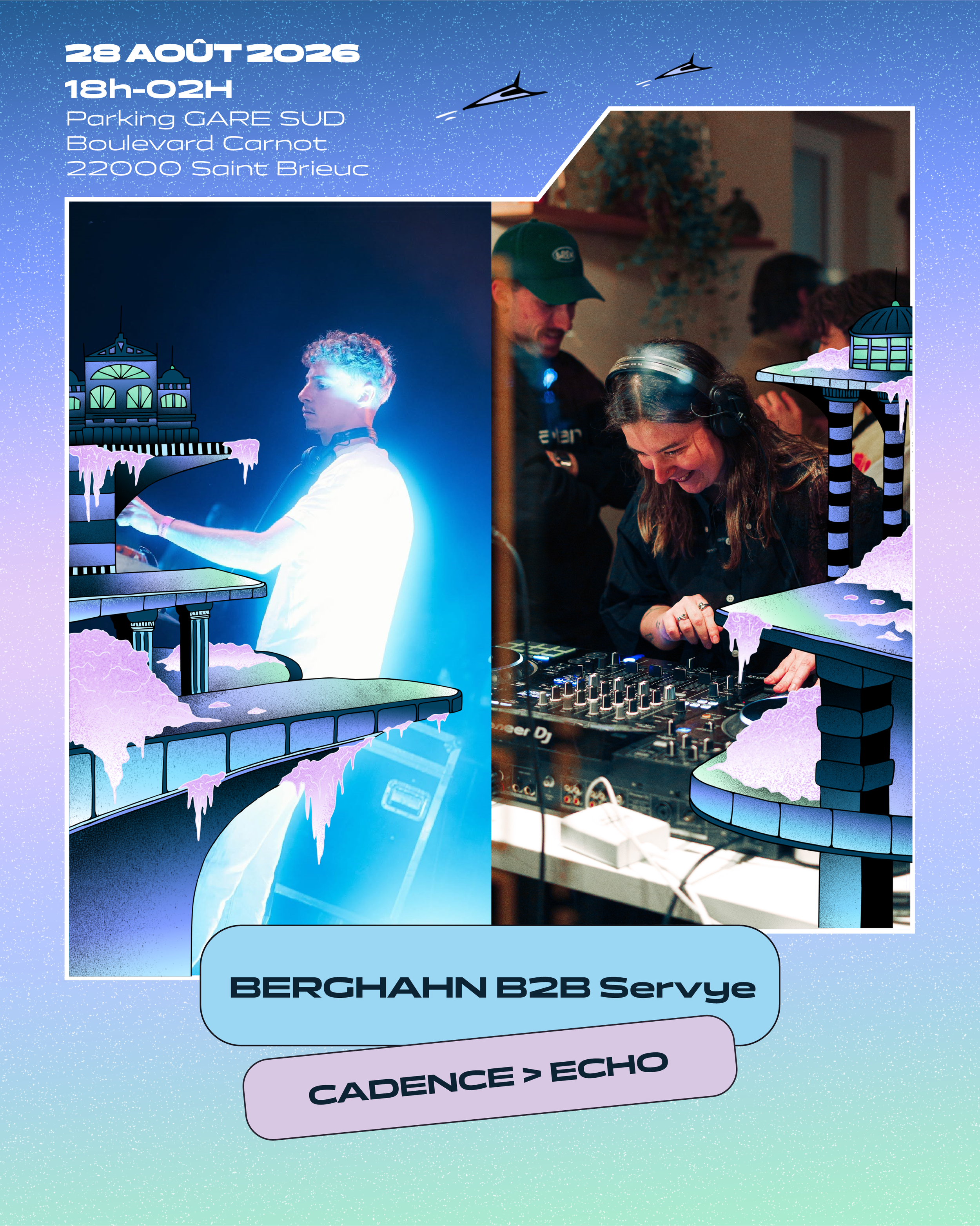 Photo du DJ Berghahn B2B Servye, programmation de la Echo du Cadence Festival.