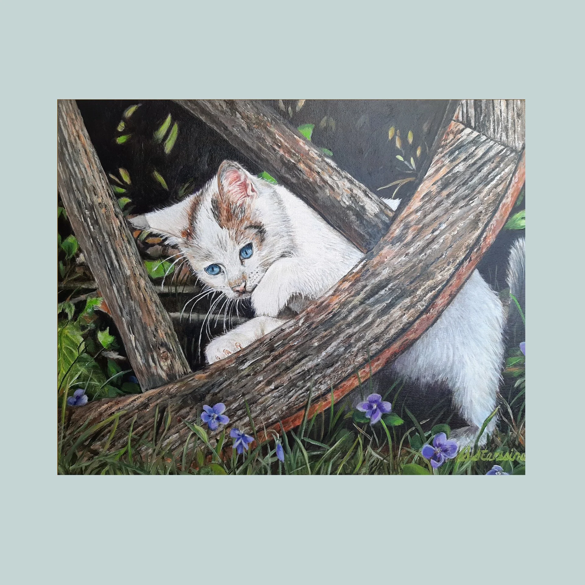 Kitten with Wagon Wheel