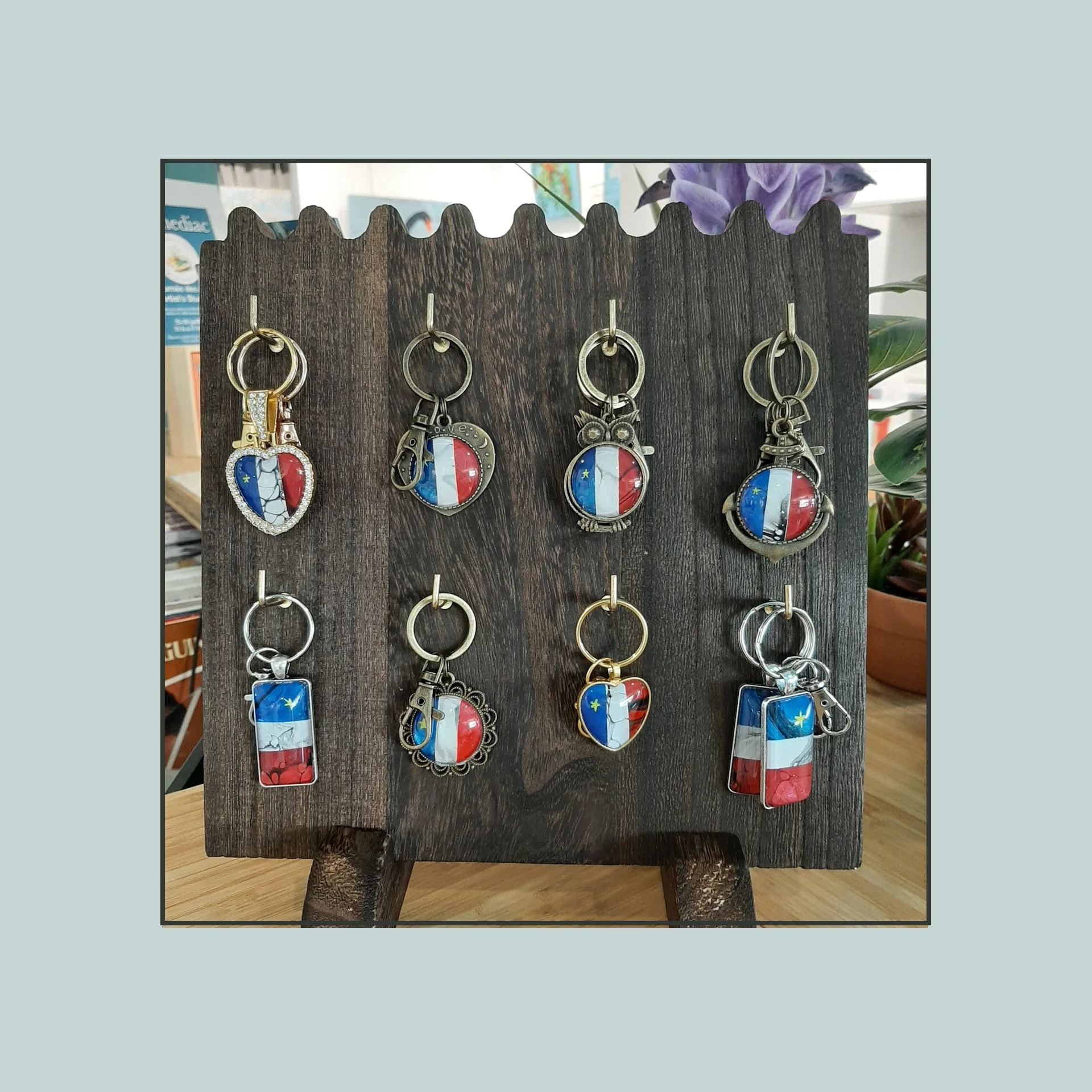 Acadian Flag Keychains