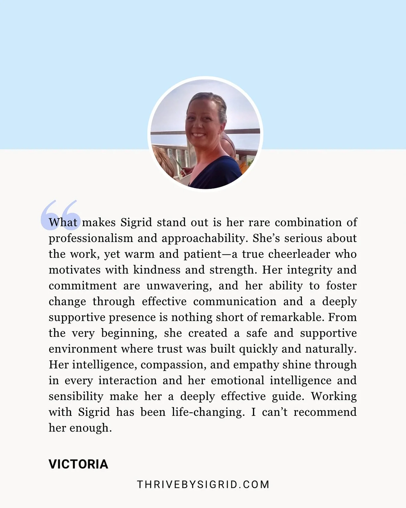 Grateful for this heartfelt testimonial 🙏

If you&rsquo;re seeking clarity, confidence, and direction, I warmly invite you to connect via DM or the link in bio 🩵

#testimonial #thrivebysigrid #mindvalley #certifiedlifecoach #lifecoach #lifecoachfor