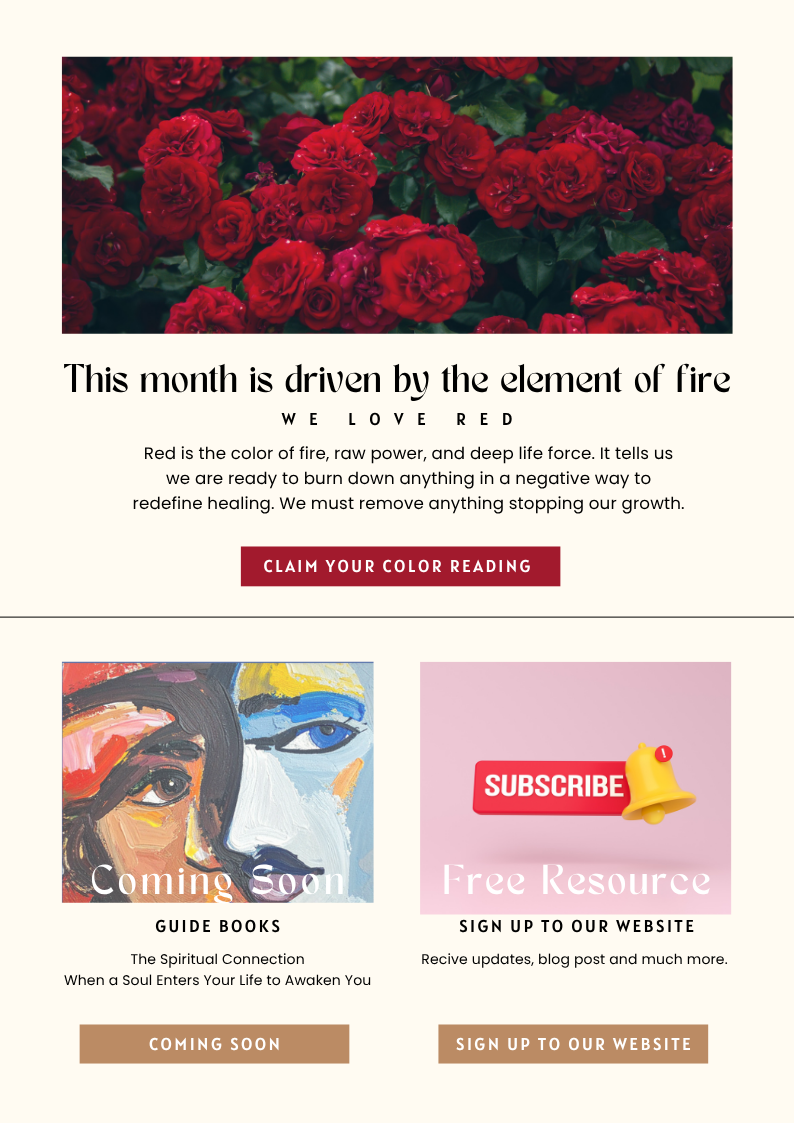 A cluster of vibrant red roses with green leaves, filling the top section of a promotional email or flyer.