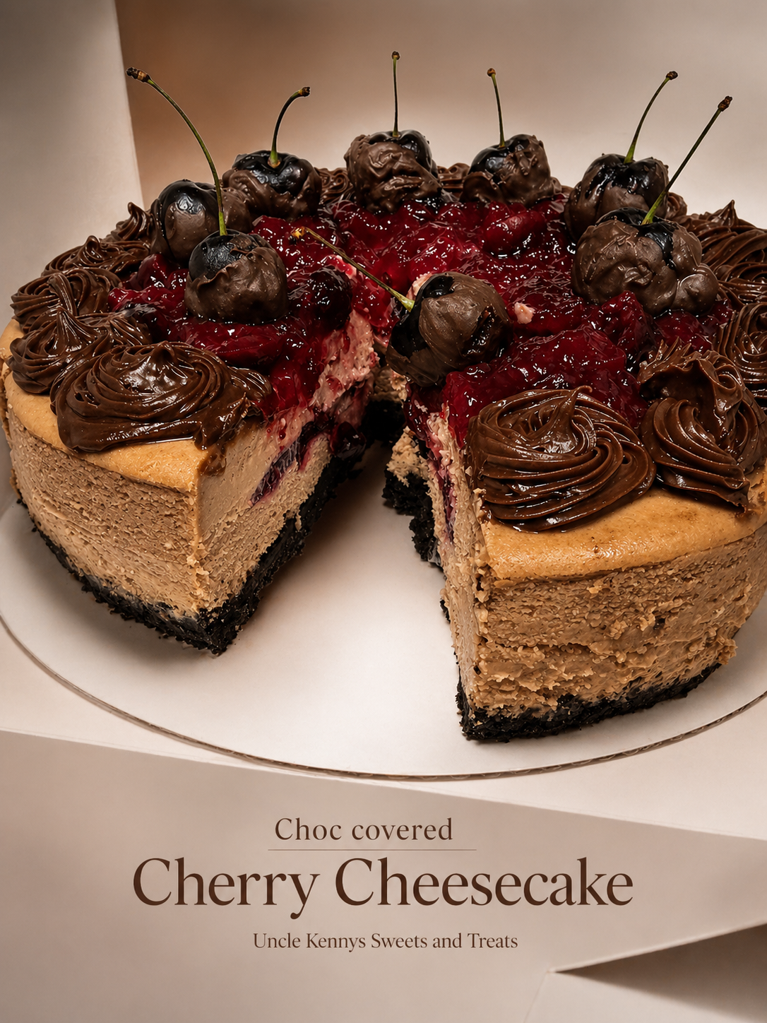 Chocolate Covered Cherries Chocolate Cheesecake {Specialty}