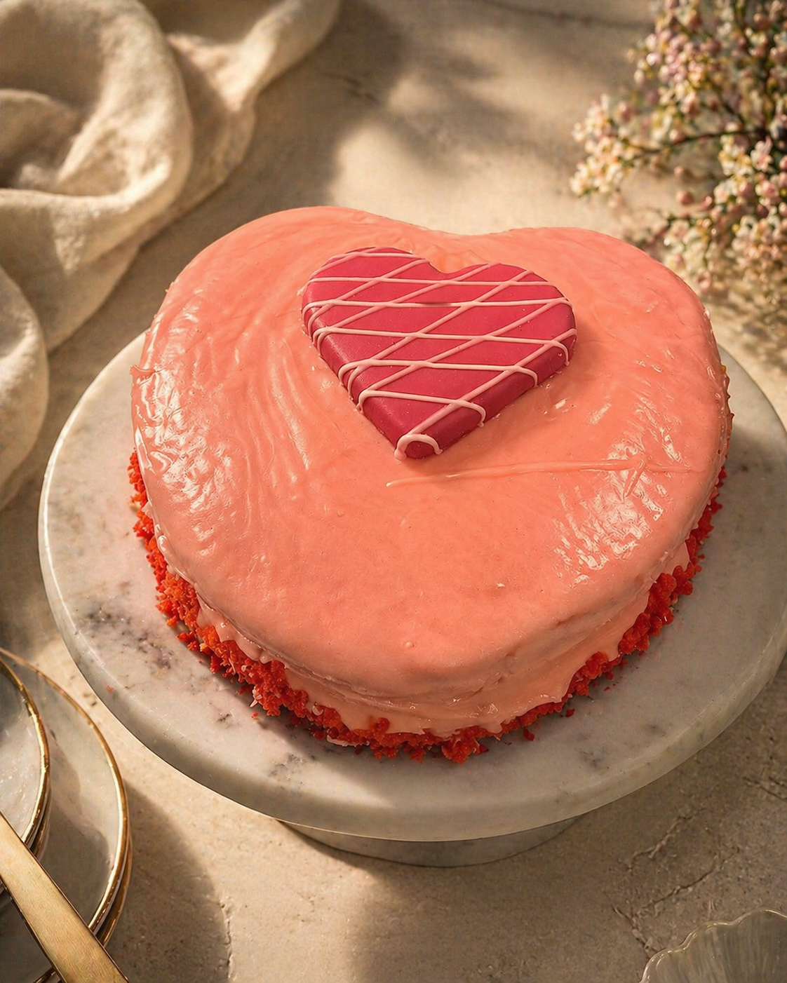 I Heart U Strawberry Filled Cake {Seasonal Specialty}