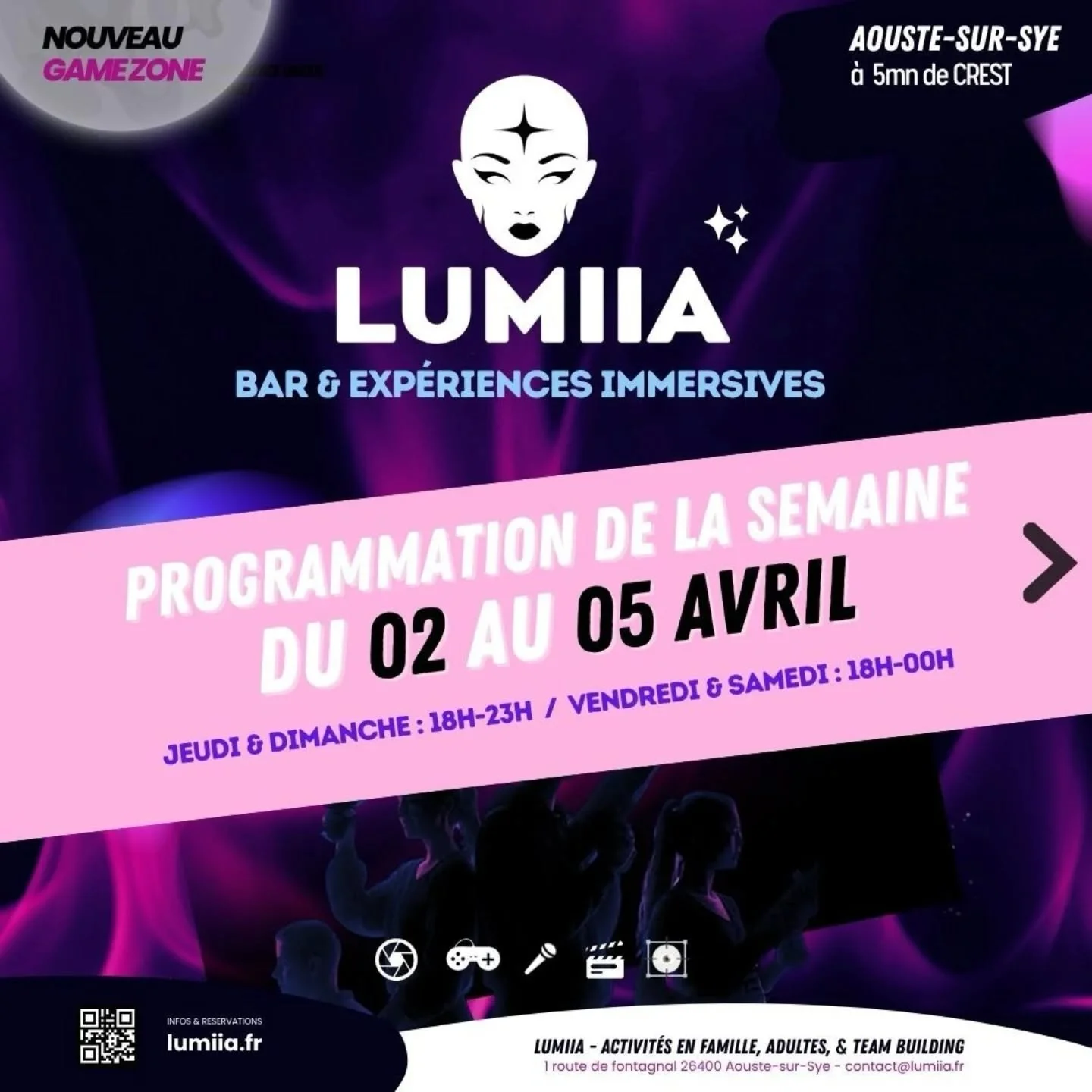 ✨ Cette semaine chez LUMIIA, pr&eacute;pare-toi &agrave; vivre de belles soir&eacute;es&hellip;👇

🔥 JEUDI 05 AVRIL 
🍹 HAPPY HOUR 18h &ndash; 19h30 (fermeture du bar 23h)
1 cocktail achet&eacute; = 1 offert
Pinte au prix du demi
🎮 -50% sur toutes 