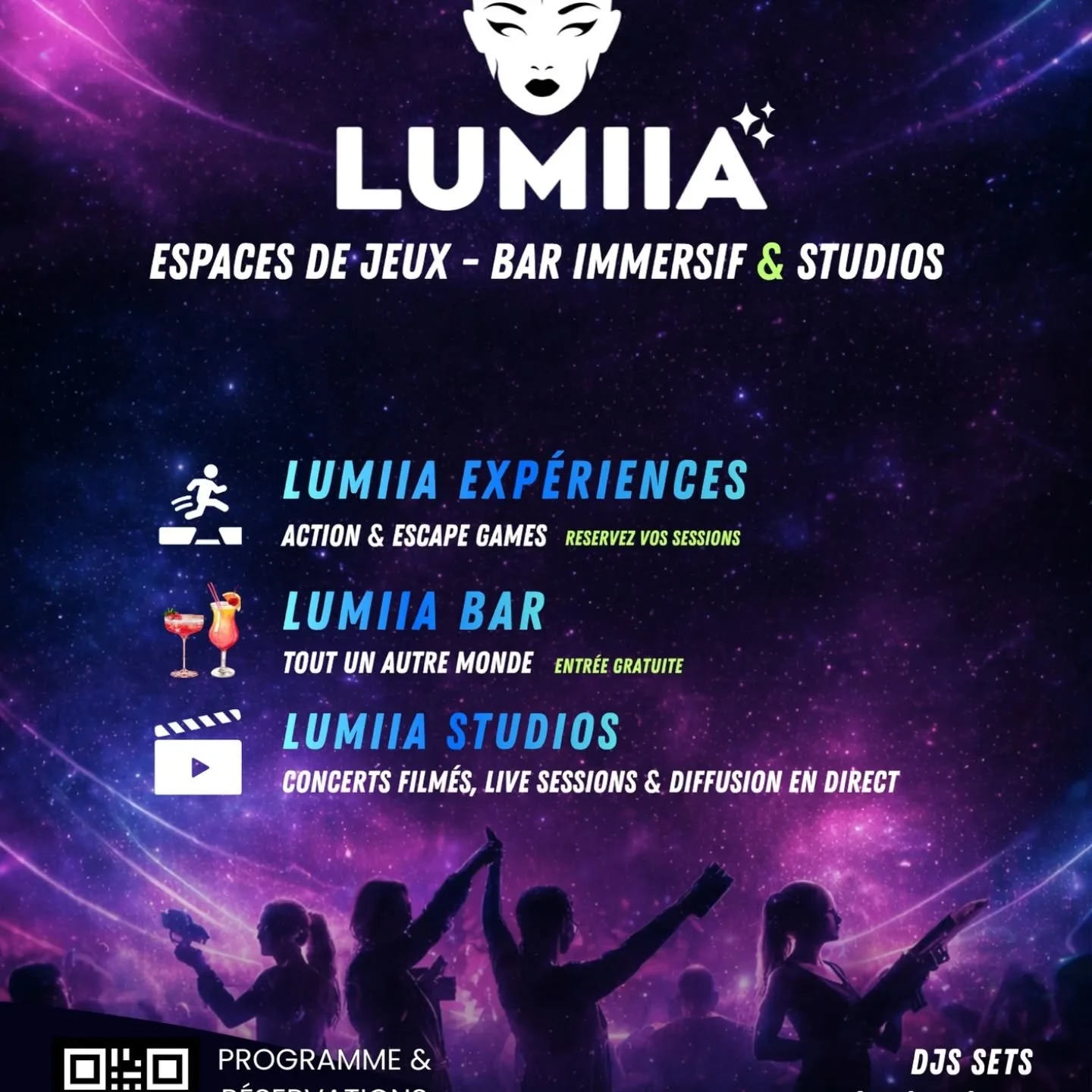 ✨ NOUVEAUT&Eacute; : Ouverture tous les samedis apr&egrave;s-midi d&egrave;s 15h !

Bienvenu.e.s dans un lieu &laquo;&nbsp;D&eacute;cal&eacute;, vivant et improbable&nbsp;&raquo;👇

🎮 Lumiia exp&eacute;rience avec ses Jeux G&eacute;ants 

- Enigmati