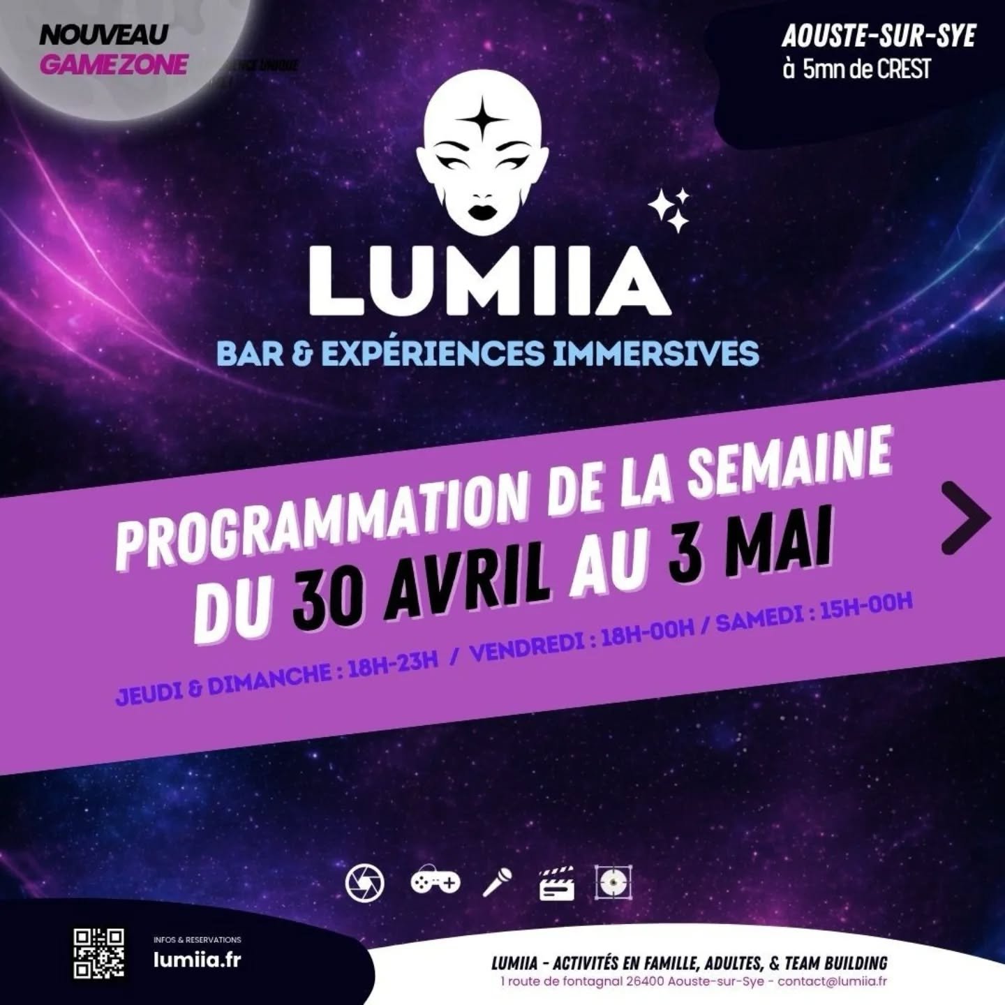 ✨ Cette semaine &agrave; Lumiia, on vous a pr&eacute;par&eacute; de quoi passer de bons moments du jeudi 30 avril au dimanche 3 mai

🍸 JEUDI &mdash; Ap&eacute;ro Ambiance bar &amp; musique &agrave; l'int&eacute;rieur parmi les d&eacute;cors ou bien 