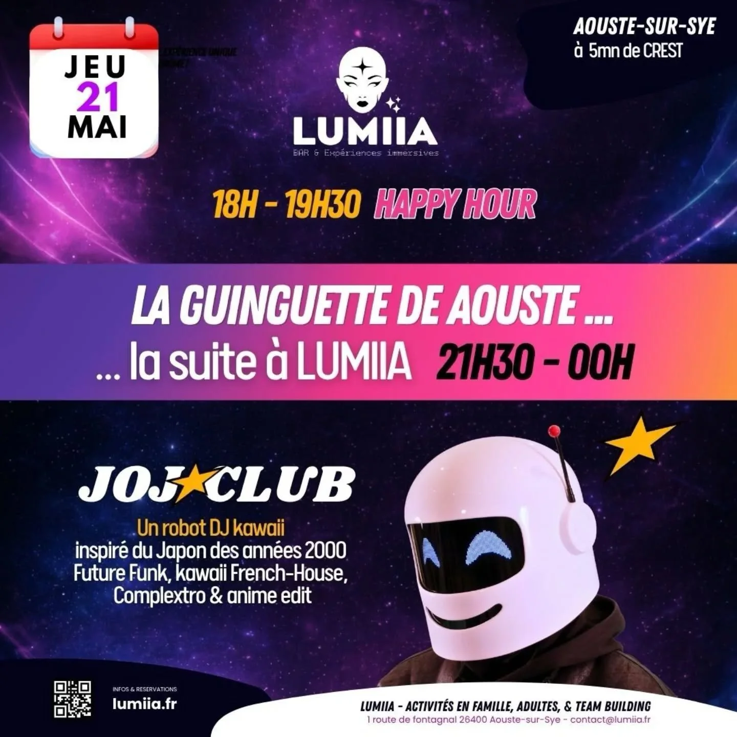 🎧 Ce jeudi 21 mai, embarquez dans l&rsquo;univers d&rsquo;un robot DJ kawaii tout droit inspir&eacute; du Japon des ann&eacute;es 2000 🇯🇵🤖

✨ Pour les curieux et les amateurs de sons nouveaux : JOJO CLUB est une d&eacute;couverte locale &agrave; 