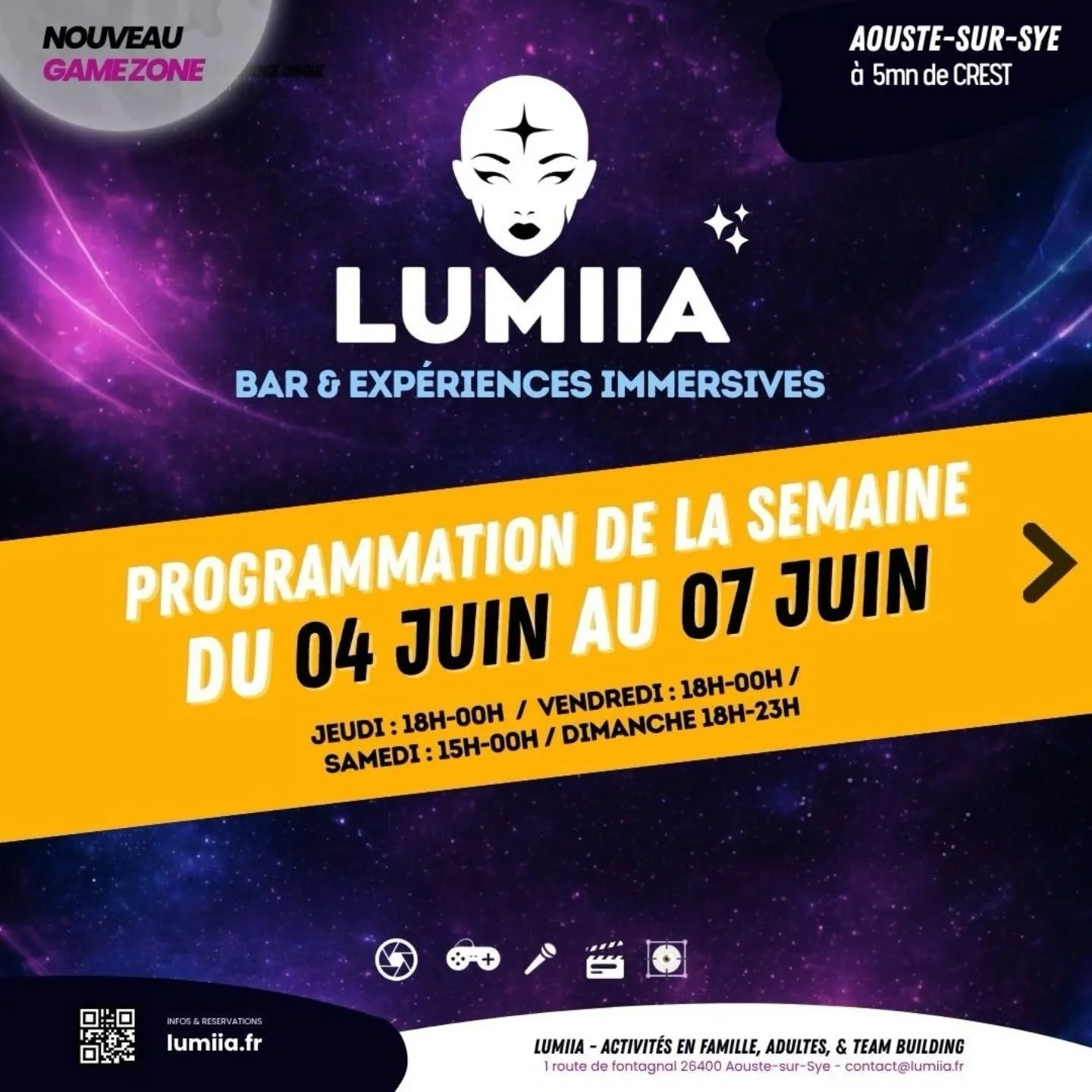 ✨🎉 LE PROGRAMME DE LA SEMAINE CHEZ LUMIIA 🎉✨

Du 4 au 7 juin, on vous a pr&eacute;par&eacute; de belles soir&eacute;es et de bons moments &agrave; partager en famille ou entre ami.e.s ! 😍

📅 Jeudi 4 juin
🍹 Happy Hour de 18h &agrave; 19h30
🎶 &Ag