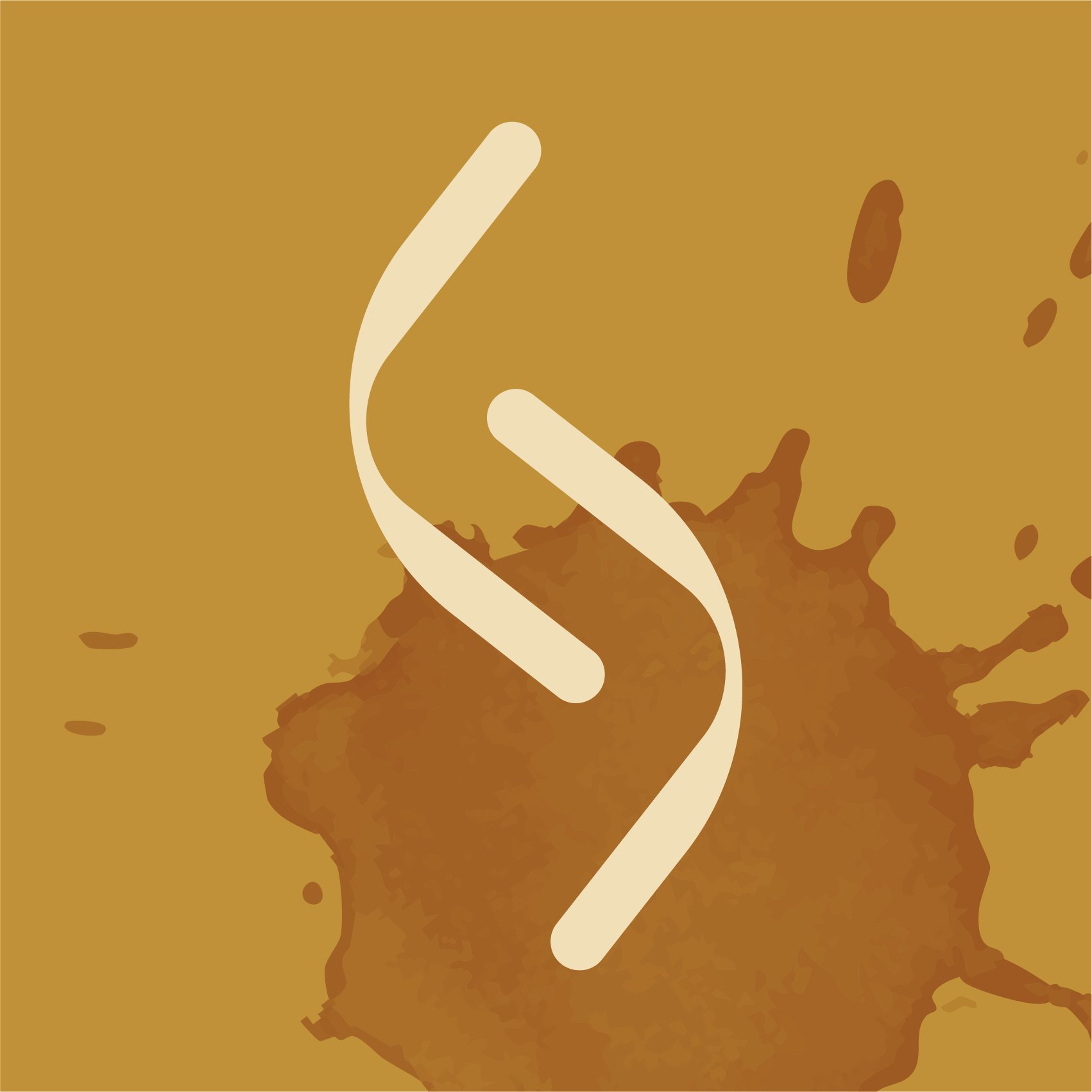 Une représentation abstraite d'une molécule d'ADN avec un fond couleur marron et des éclaboussures de couleur similaire.