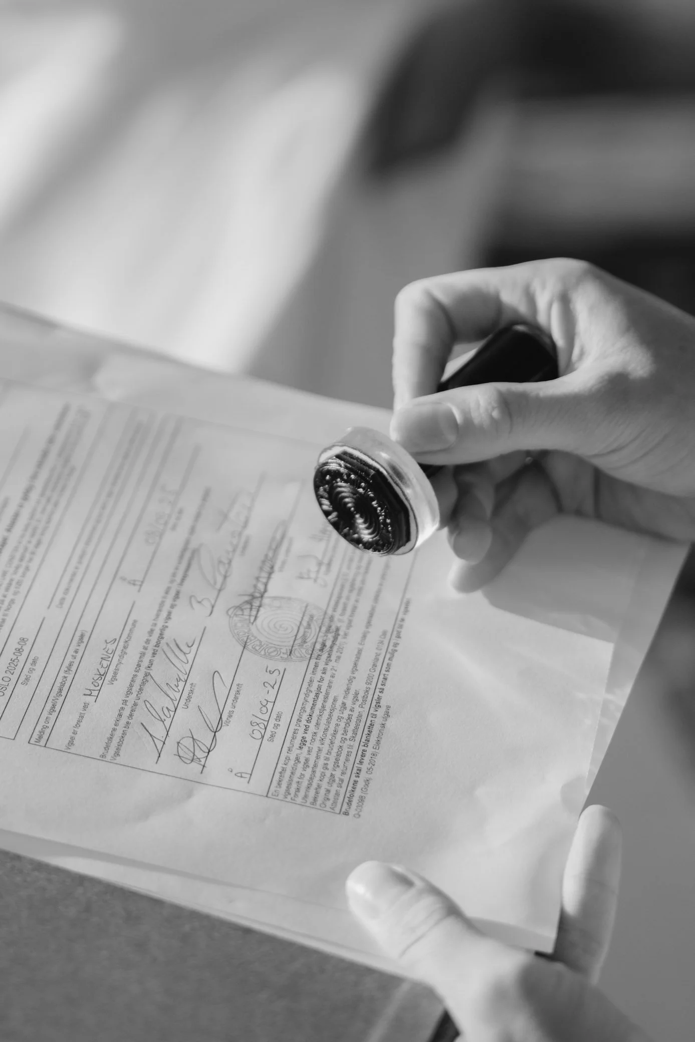 Signing the documents