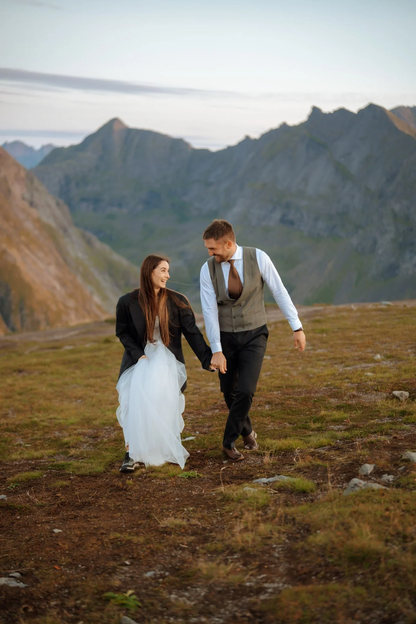 Blue hour in mountains in Northern Norway