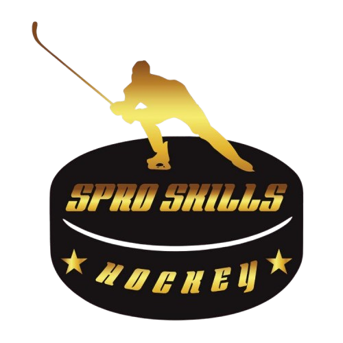 Logo for Pro Skills Hockey featuring a silhouette of a hockey player with a stick, above the text "Pro Skills Hockey" with stars on each side.