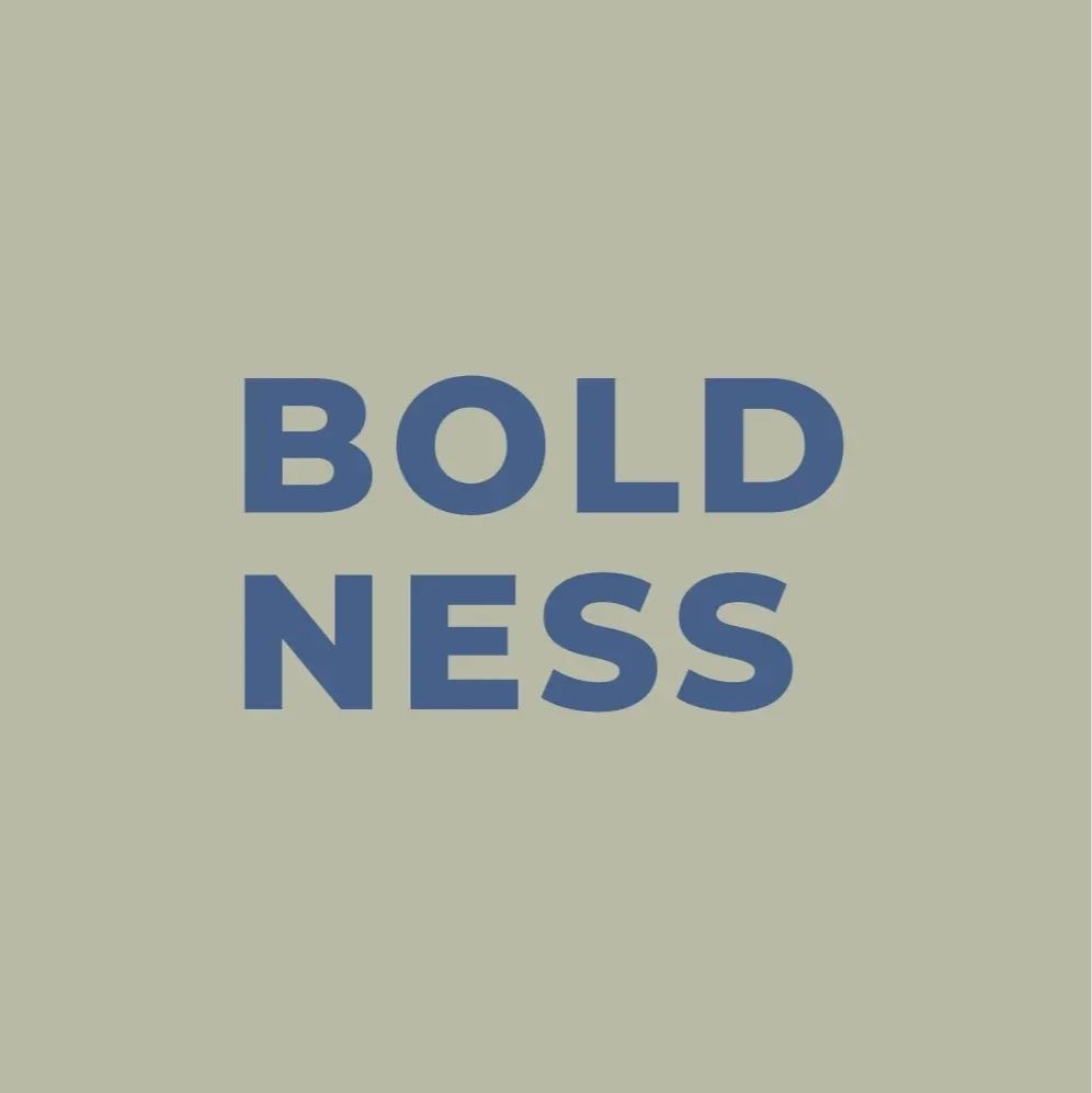 The words "BOLD NESS" written in blue text on a light background.