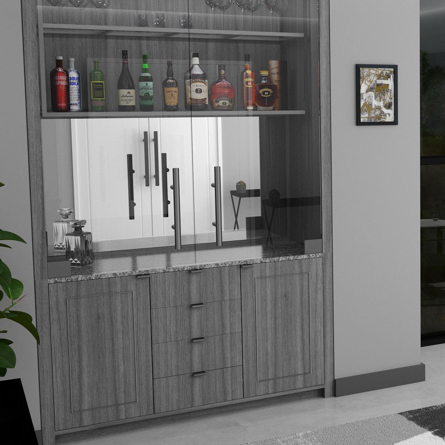 Concept for a grey interior featuring a bespoke bar area.
.
.
.

#vray #render #rendering #interior #cgi #3d #homedecor #sketchup #photoshop #homedesign #designer #design #interiordesign #architecture #instarender #art #renderlovers #visualisation #a
